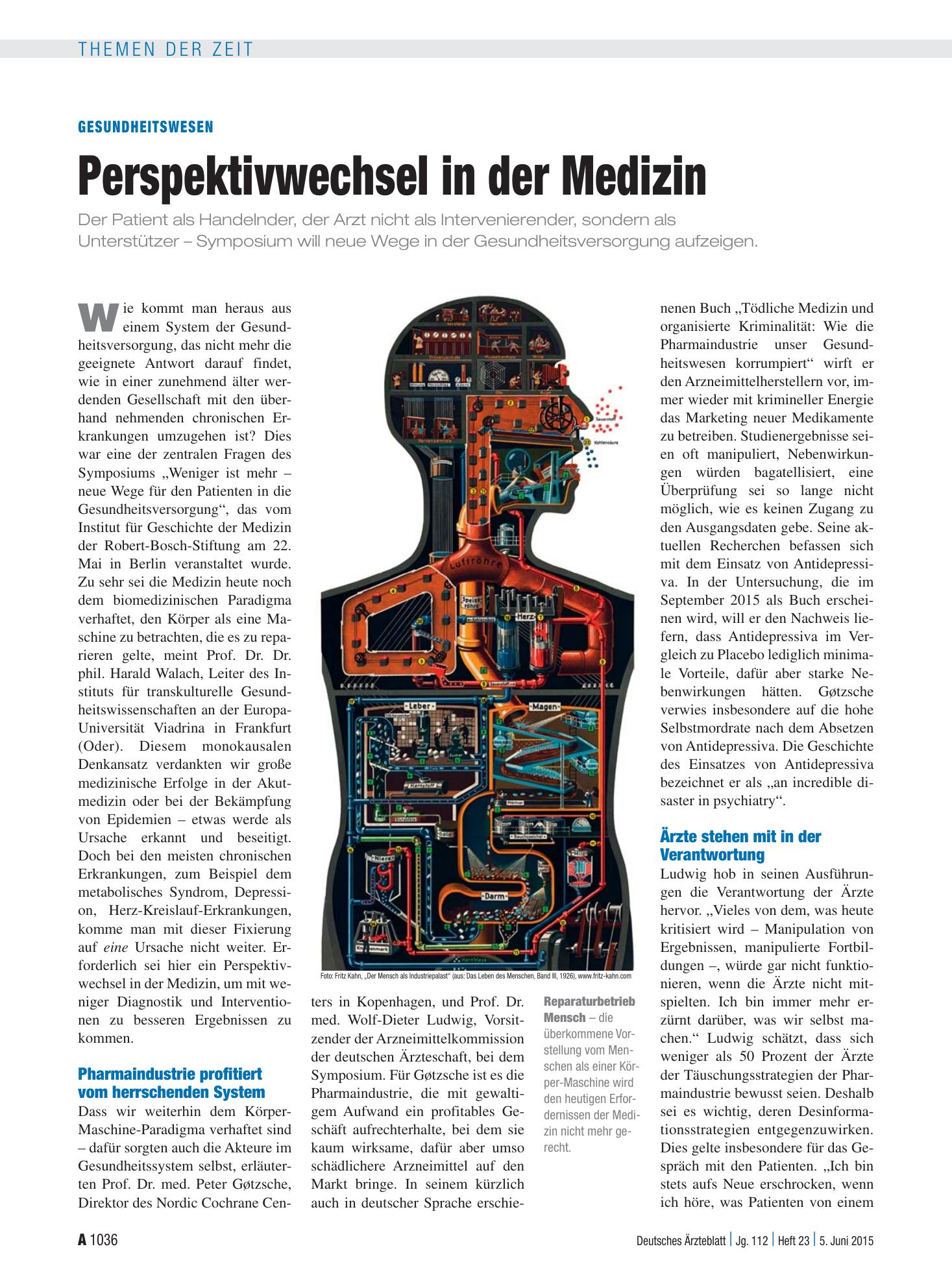 Vorschauseite 1: Gesundheitswesen: Perspektivwechsel in der Medizin – Deutsches Ärzteblatt