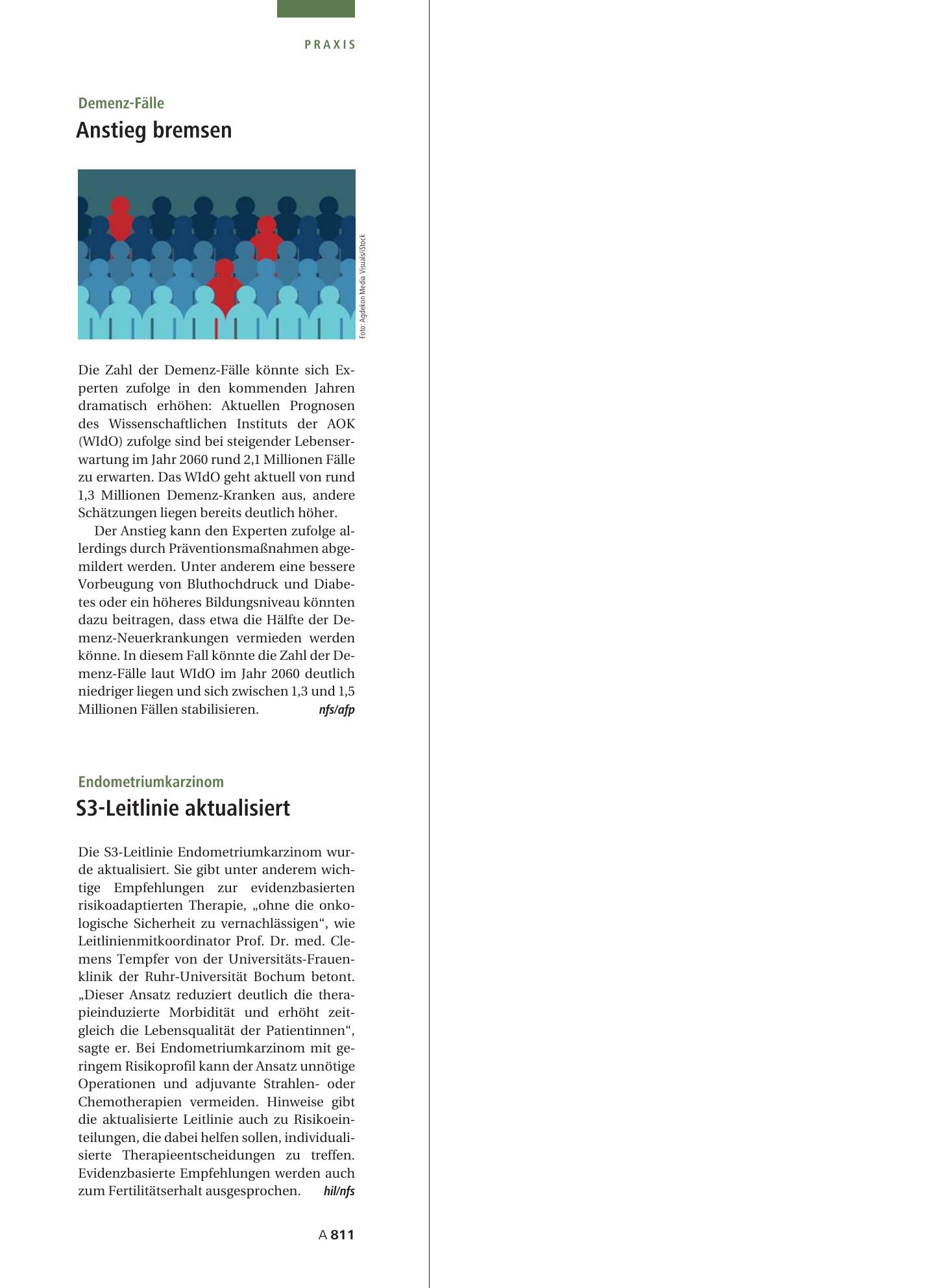 Vorschauseite 1: Endometriumkarzinom: S3-Leitlinie aktualisiert – Deutsches Ärzteblatt