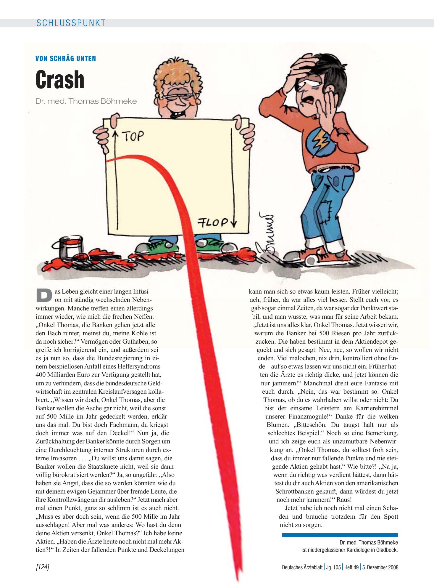 Vorschauseite 1: Von schräg unten: Crash – Deutsches Ärzteblatt
