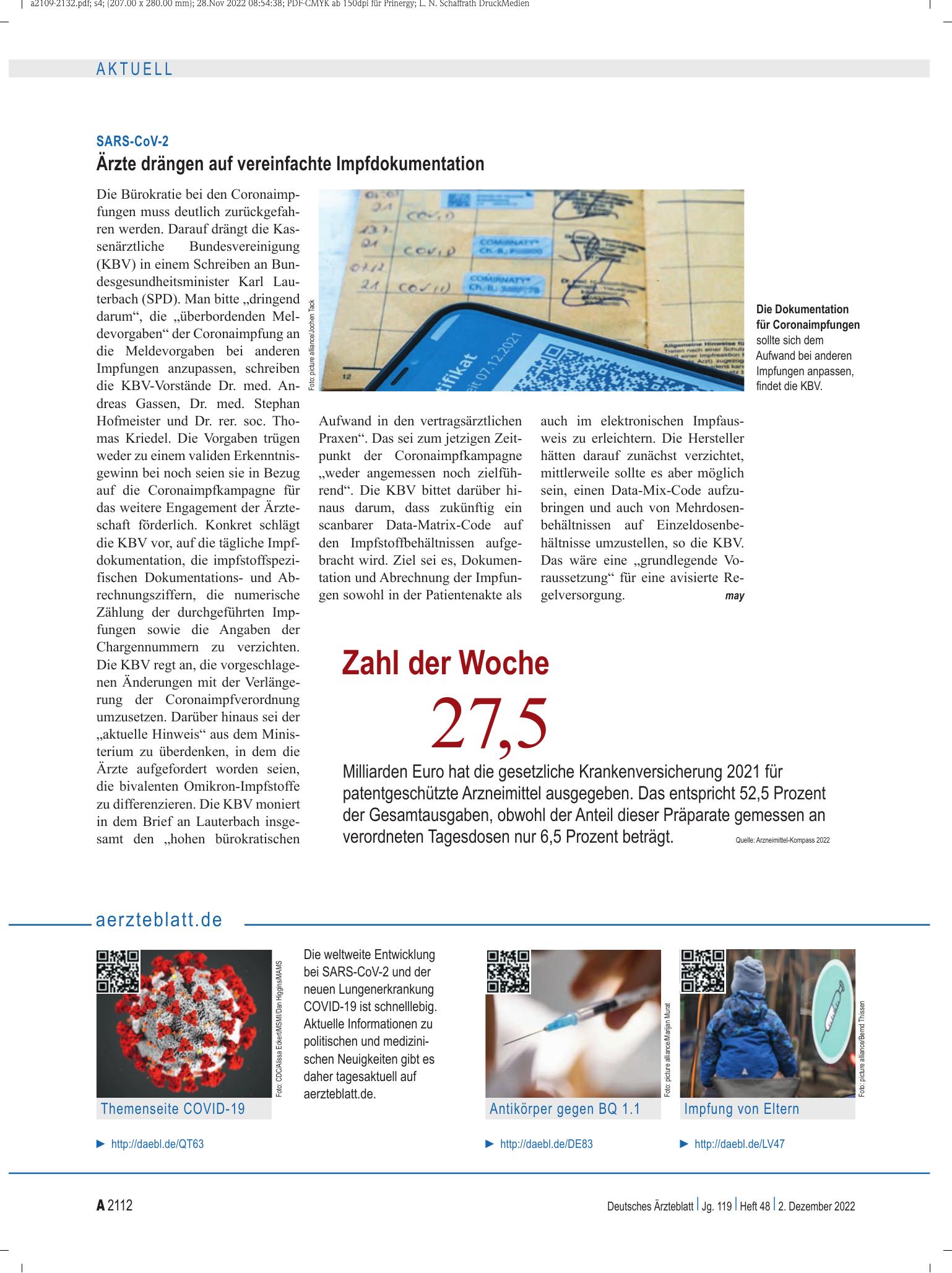 Vorschauseite 1: aerzteblatt.de – Deutsches Ärzteblatt