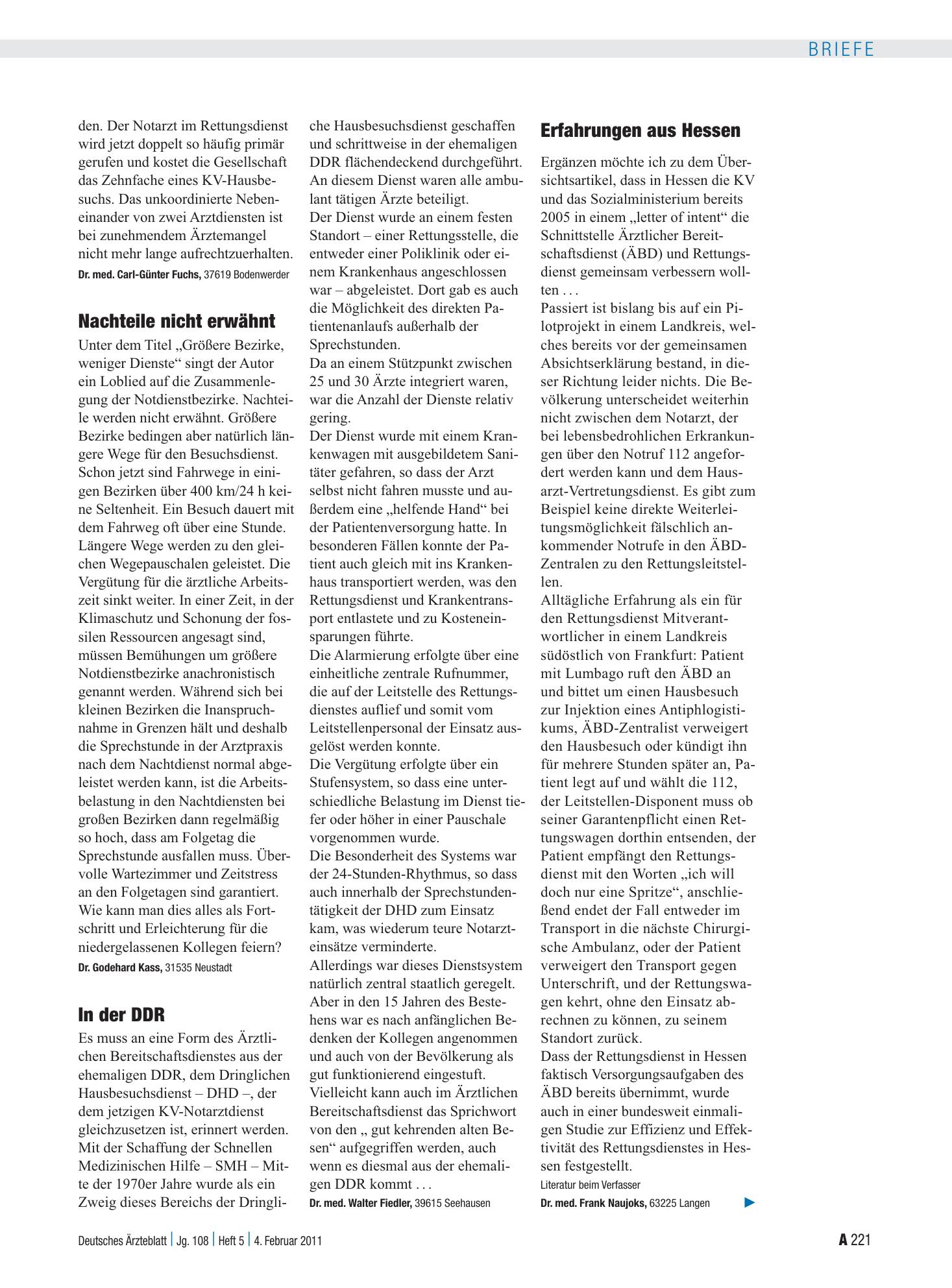 Vorschauseite 1: Notdienst: In der DDR – Deutsches Ärzteblatt