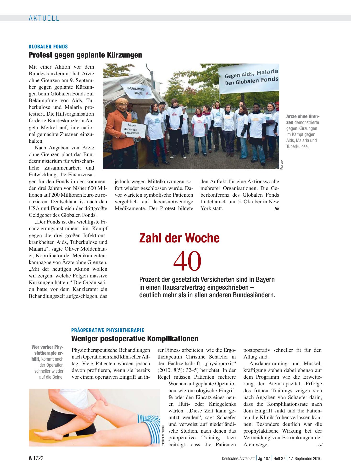 Vorschauseite 1: Zahl der Woche 40 – Deutsches Ärzteblatt