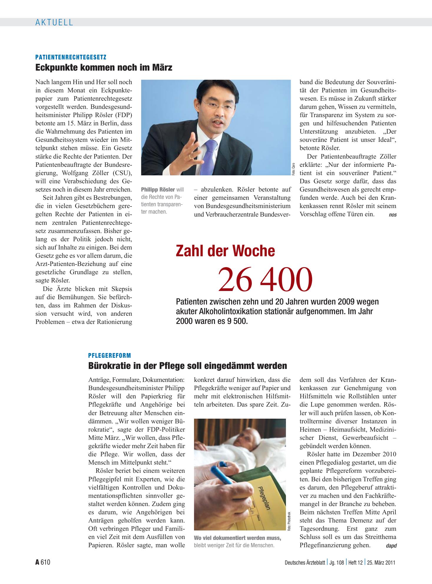 Vorschauseite 1: Zahl der Woche 26 400 – Deutsches Ärzteblatt