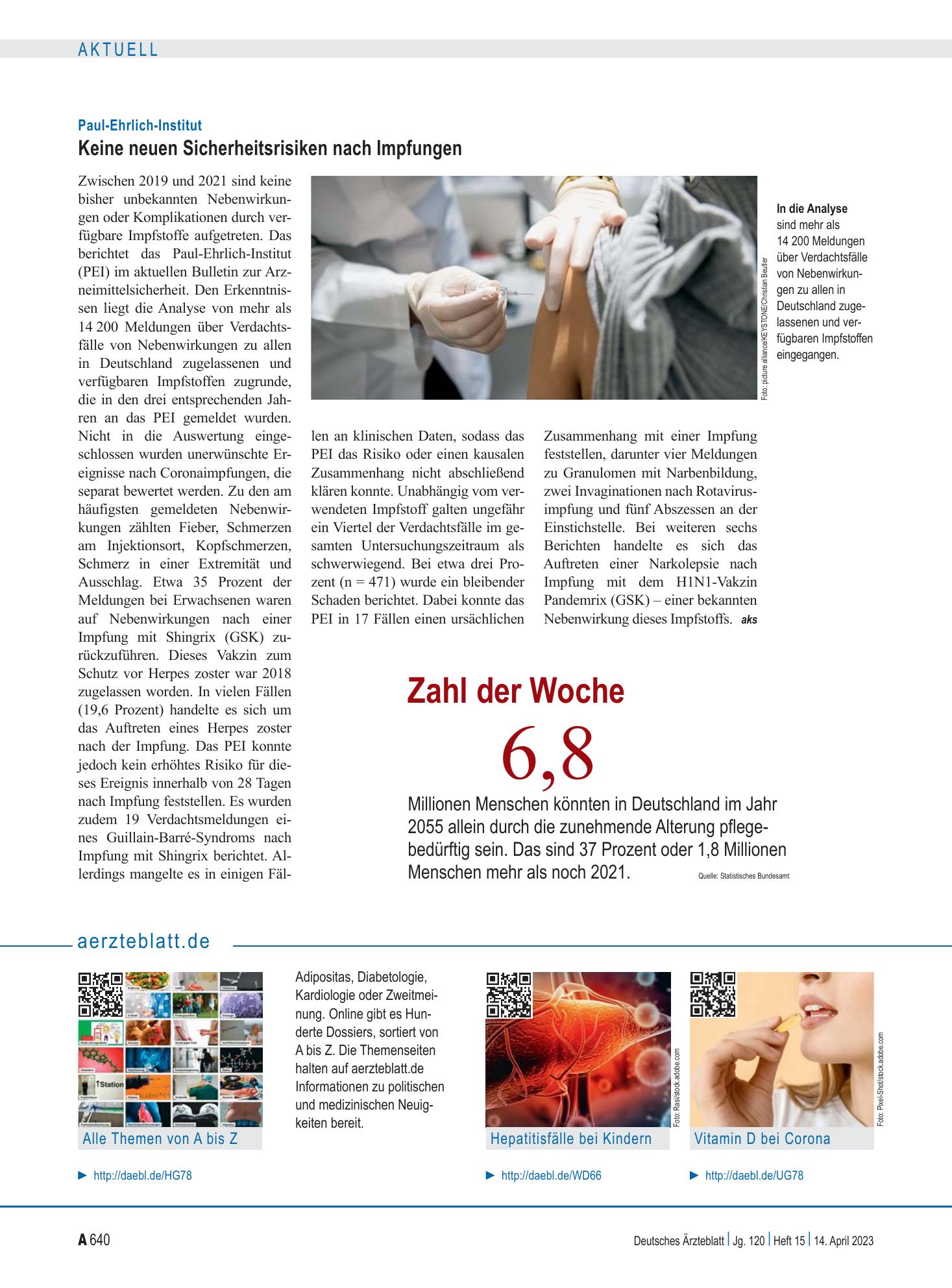 Vorschauseite 1: aerzteblatt.de – Deutsches Ärzteblatt