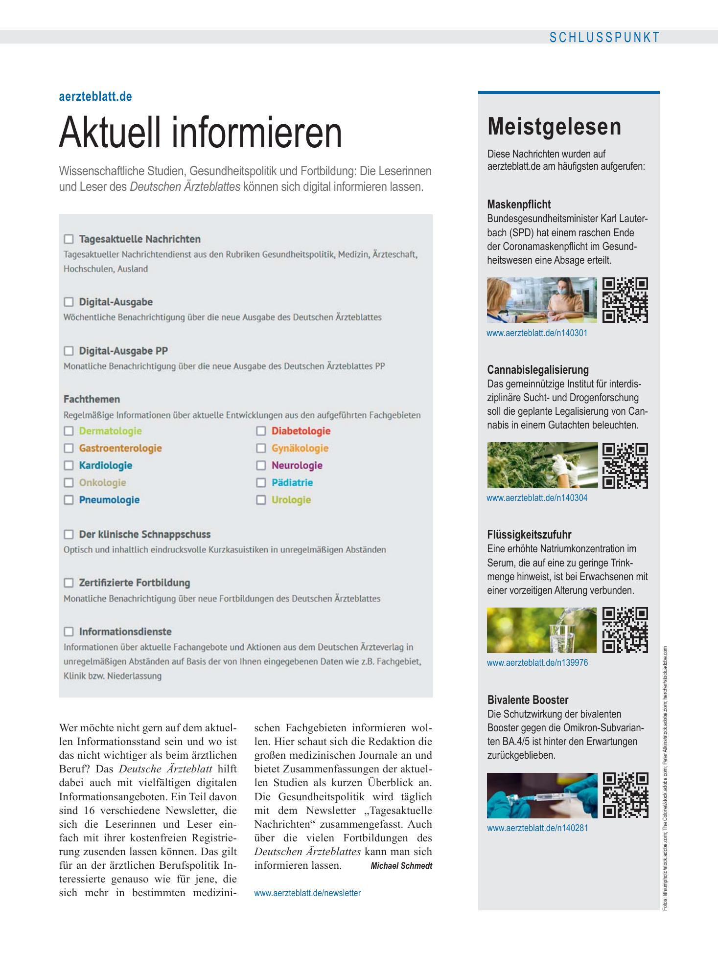 Vorschauseite 1: Meistgelesen – Deutsches Ärzteblatt
