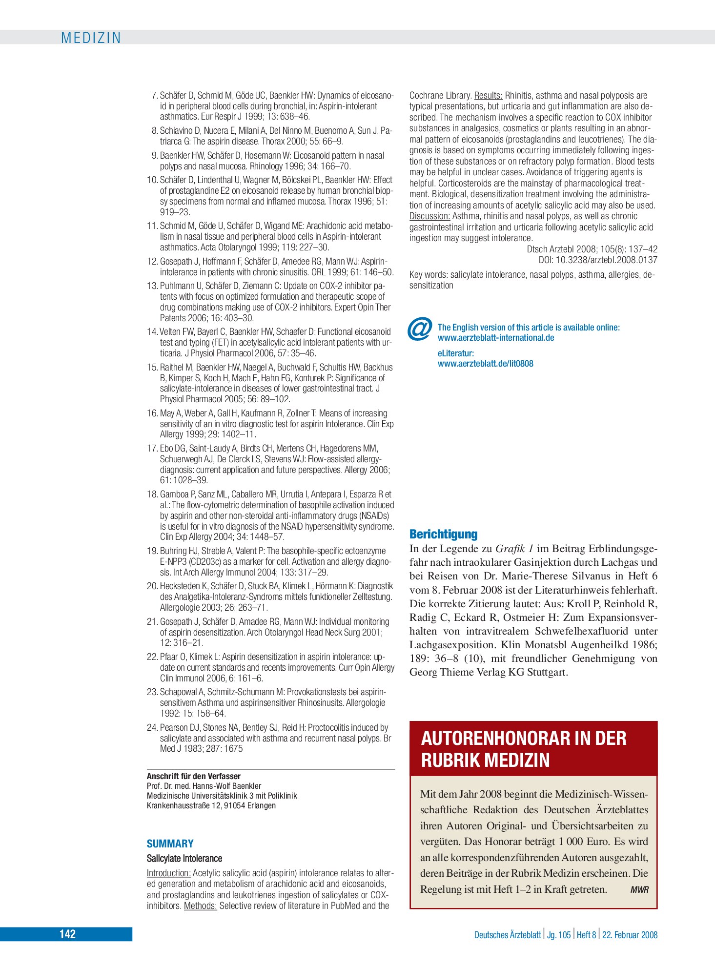 Vorschauseite 1: Berichtigung – Deutsches Ärzteblatt