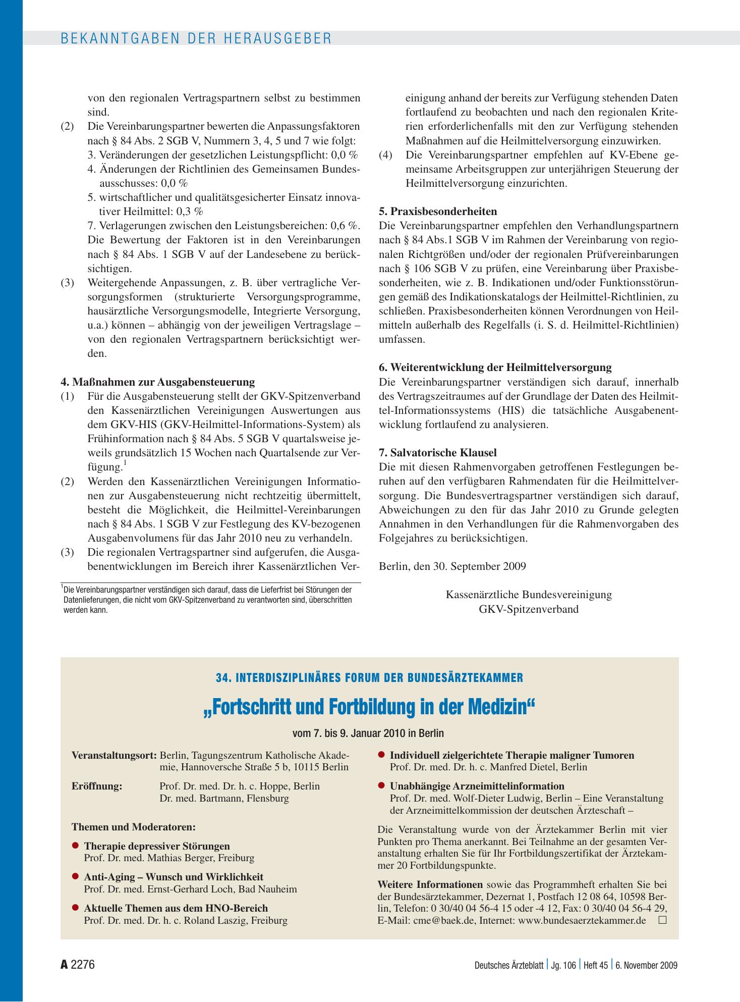 Vorschauseite 1: 34. Interdisziplinäres Forum der Bundesärztekammer: „Fortschritt und Fortbildung in der Medizin“ – Deutsches Ärzteblatt