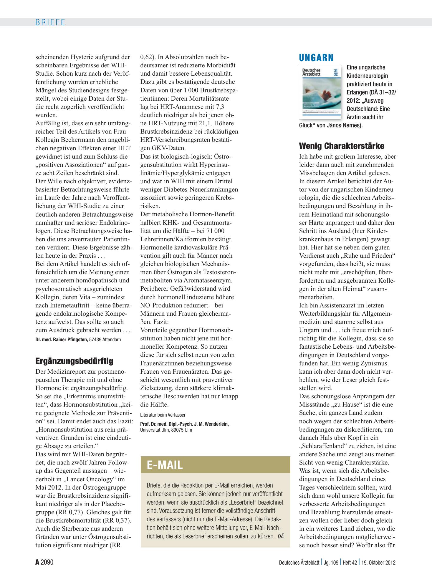 Vorschauseite 1: Ungarn: Wenig Charakterstärke – Deutsches Ärzteblatt