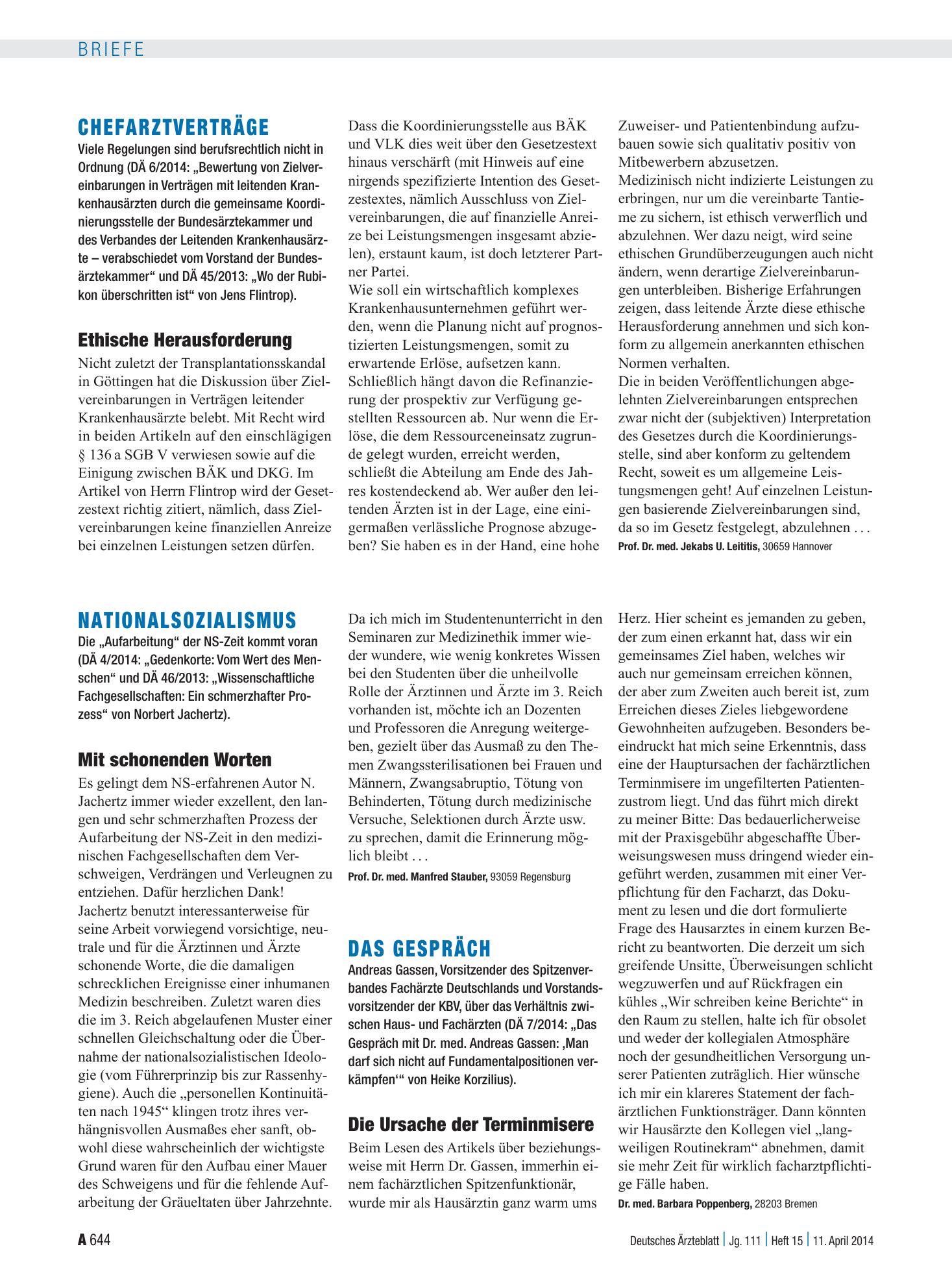 Vorschauseite 1: Das Gespräch: Die Ursache der Terminmisere – Deutsches Ärzteblatt