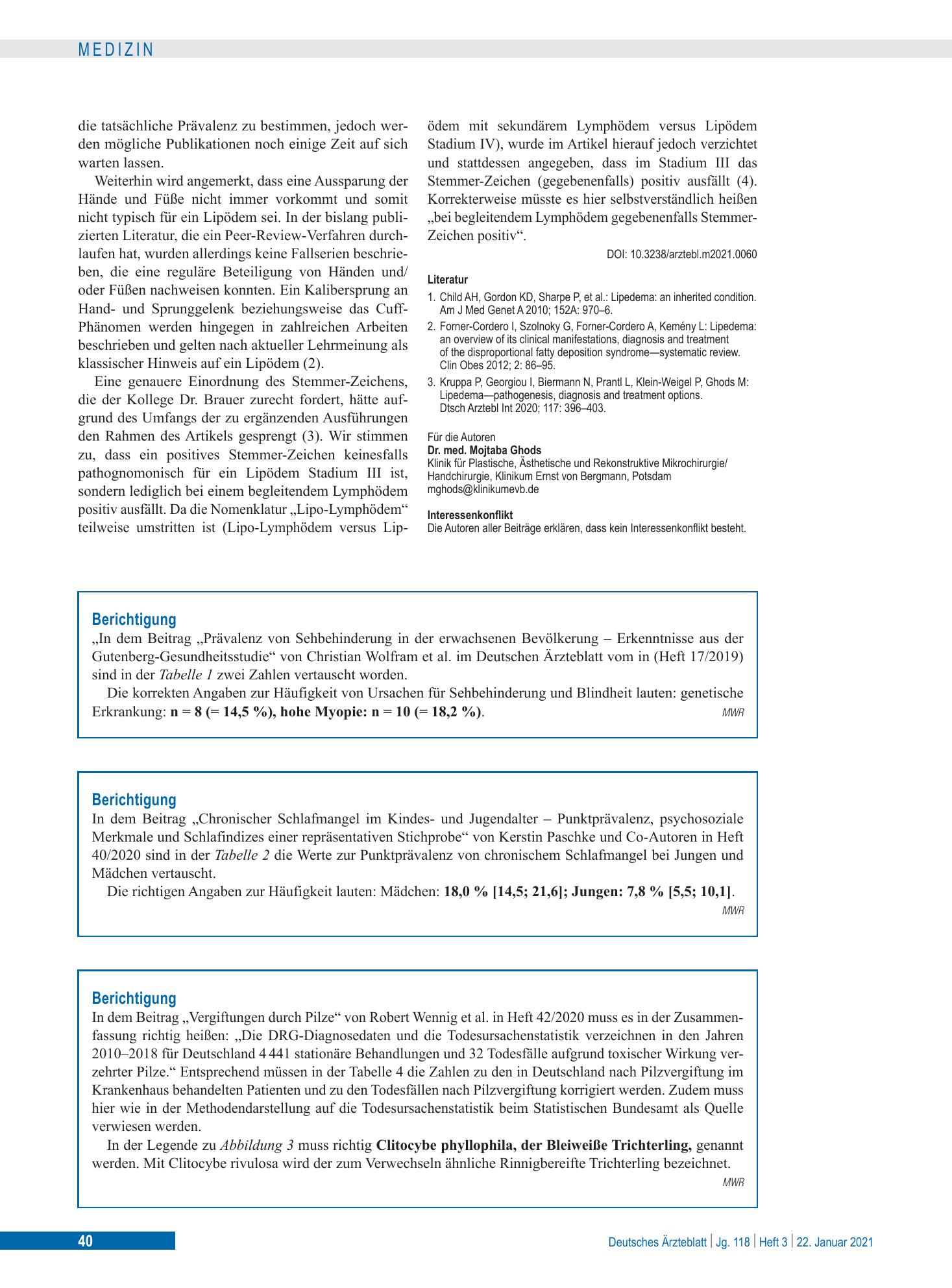 Vorschauseite 1: Berichtigung – Deutsches Ärzteblatt