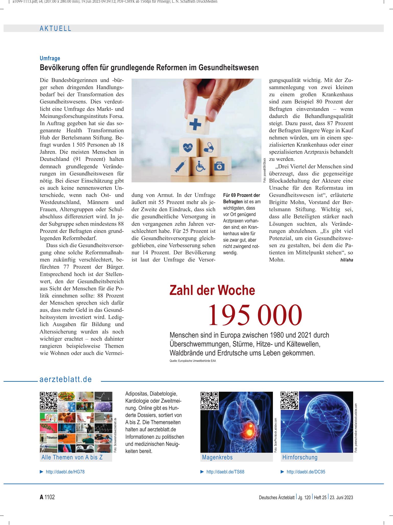 Vorschauseite 1: aerzteblatt.de – Deutsches Ärzteblatt