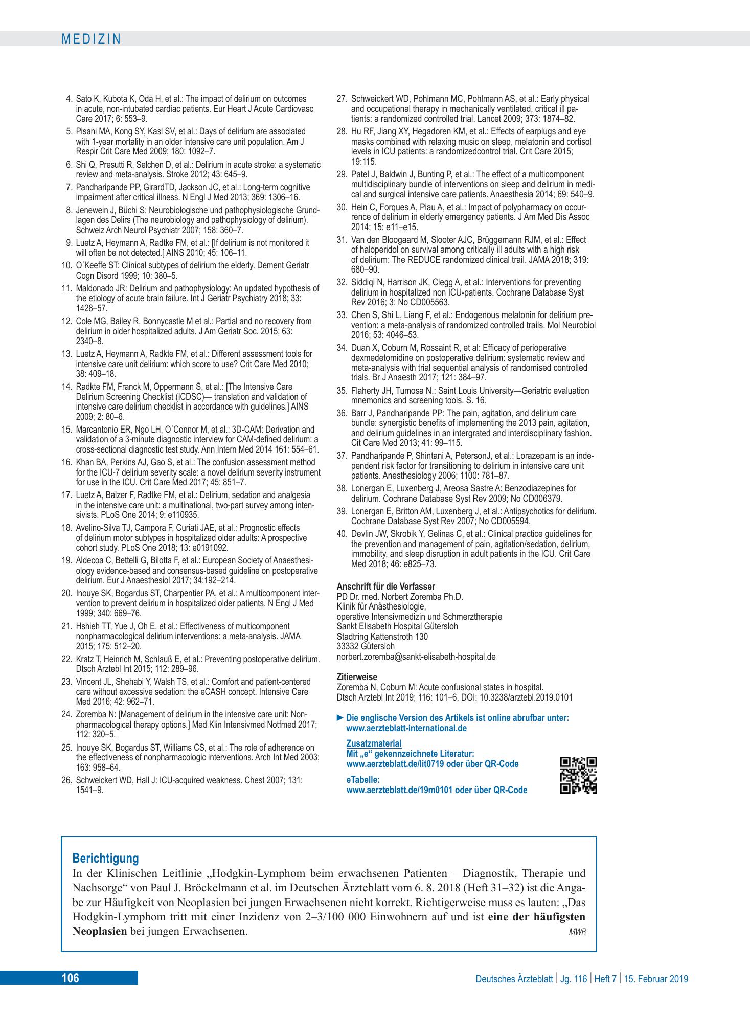 Vorschauseite 1: Berichtigung – Deutsches Ärzteblatt