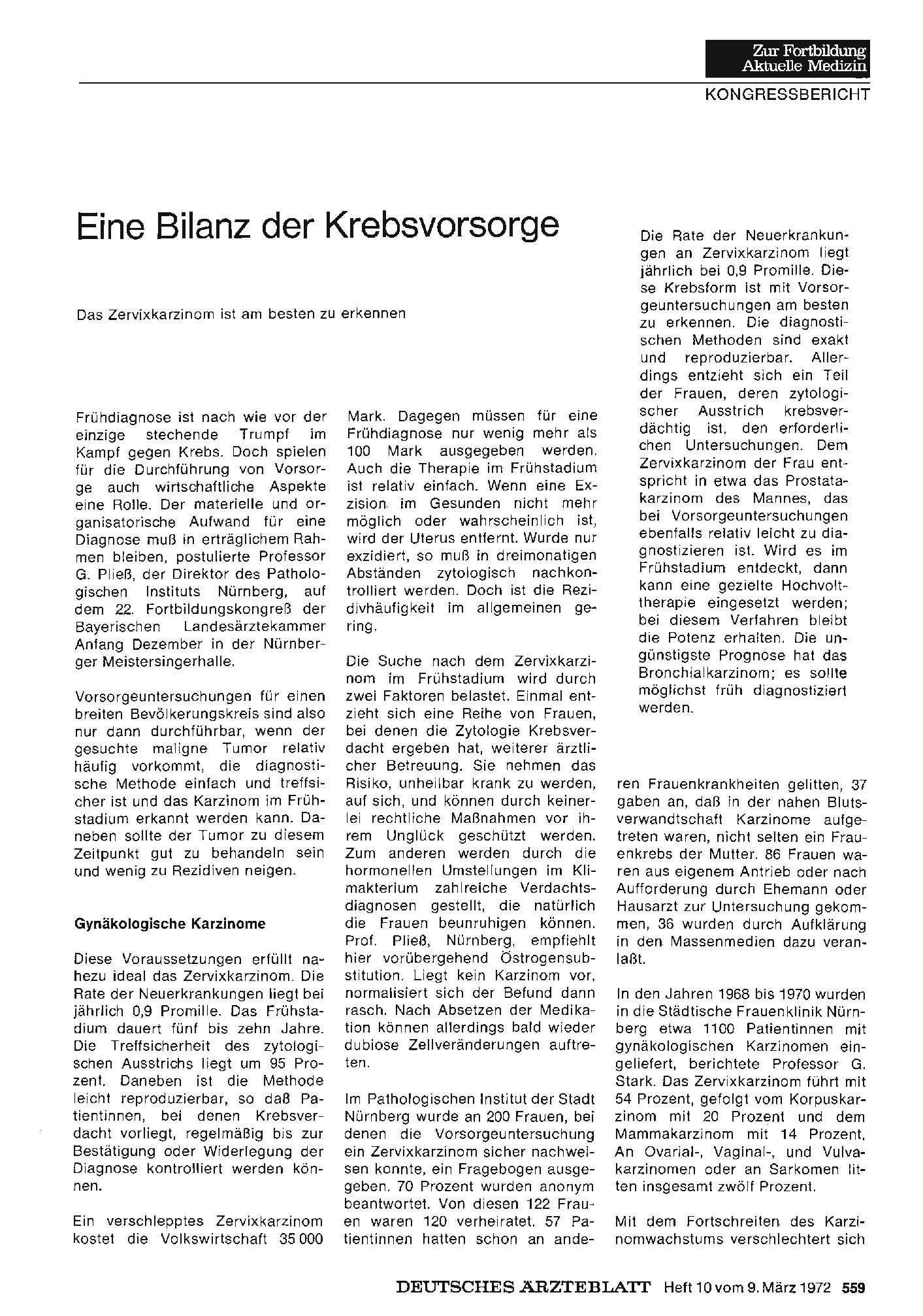 Vorschauseite 1: Eine Bilanz der Krebsvorsorge