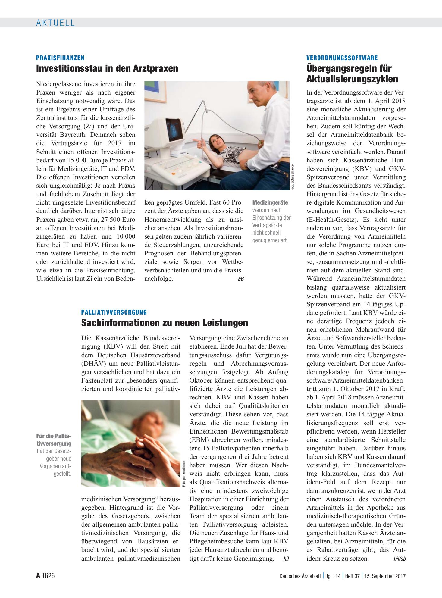 Vorschauseite 1: Verordnungssoftware: Übergangsregeln für Aktualisierungszyklen – Deutsches Ärzteblatt