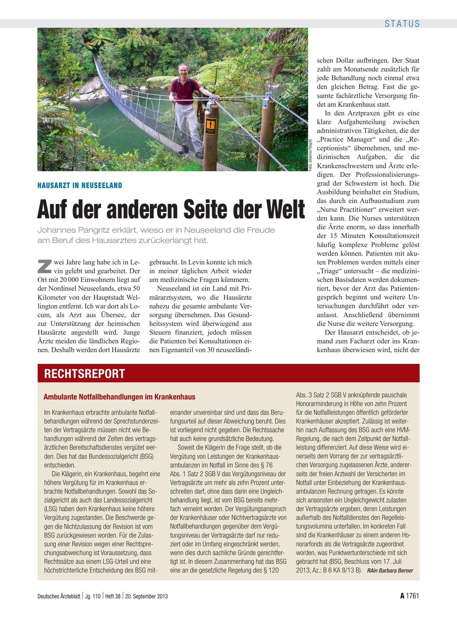 Vorschauseite 1: Ambulante Notfallbehandlungen im Krankenhaus – Deutsches Ärzteblatt
