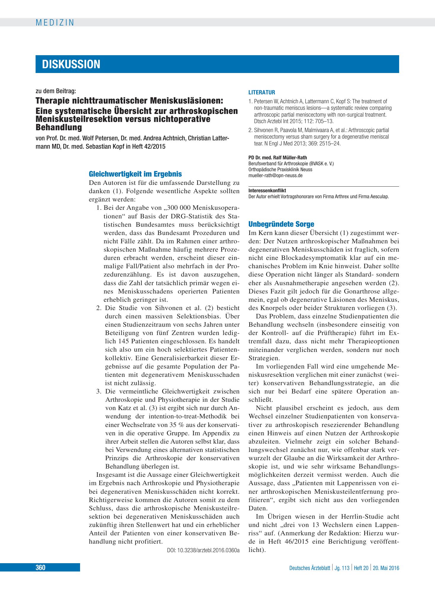 Vorschauseite 1: Unbegründete Sorge – Deutsches Ärzteblatt