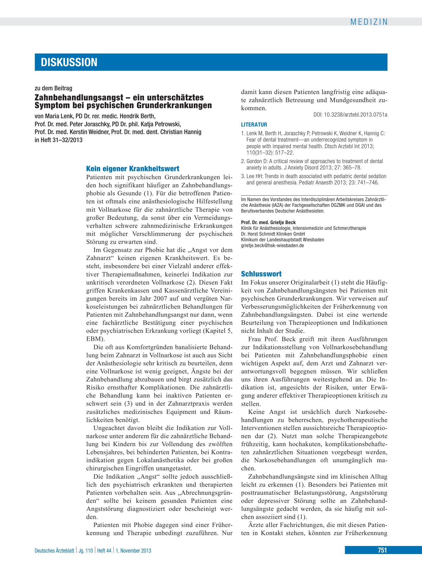 Vorschauseite 1: Schlusswort – Deutsches Ärzteblatt