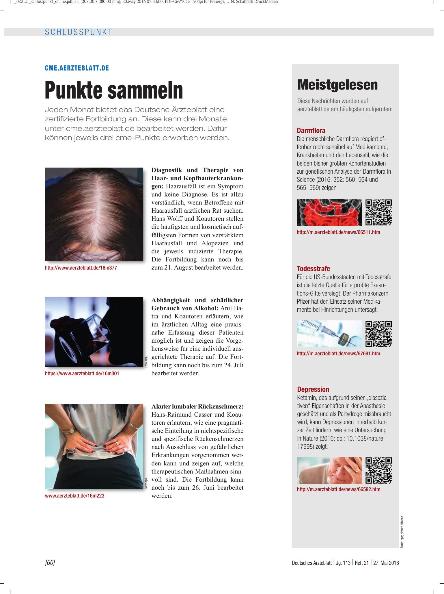 Vorschauseite 1: Meistgelesen – Deutsches Ärzteblatt
