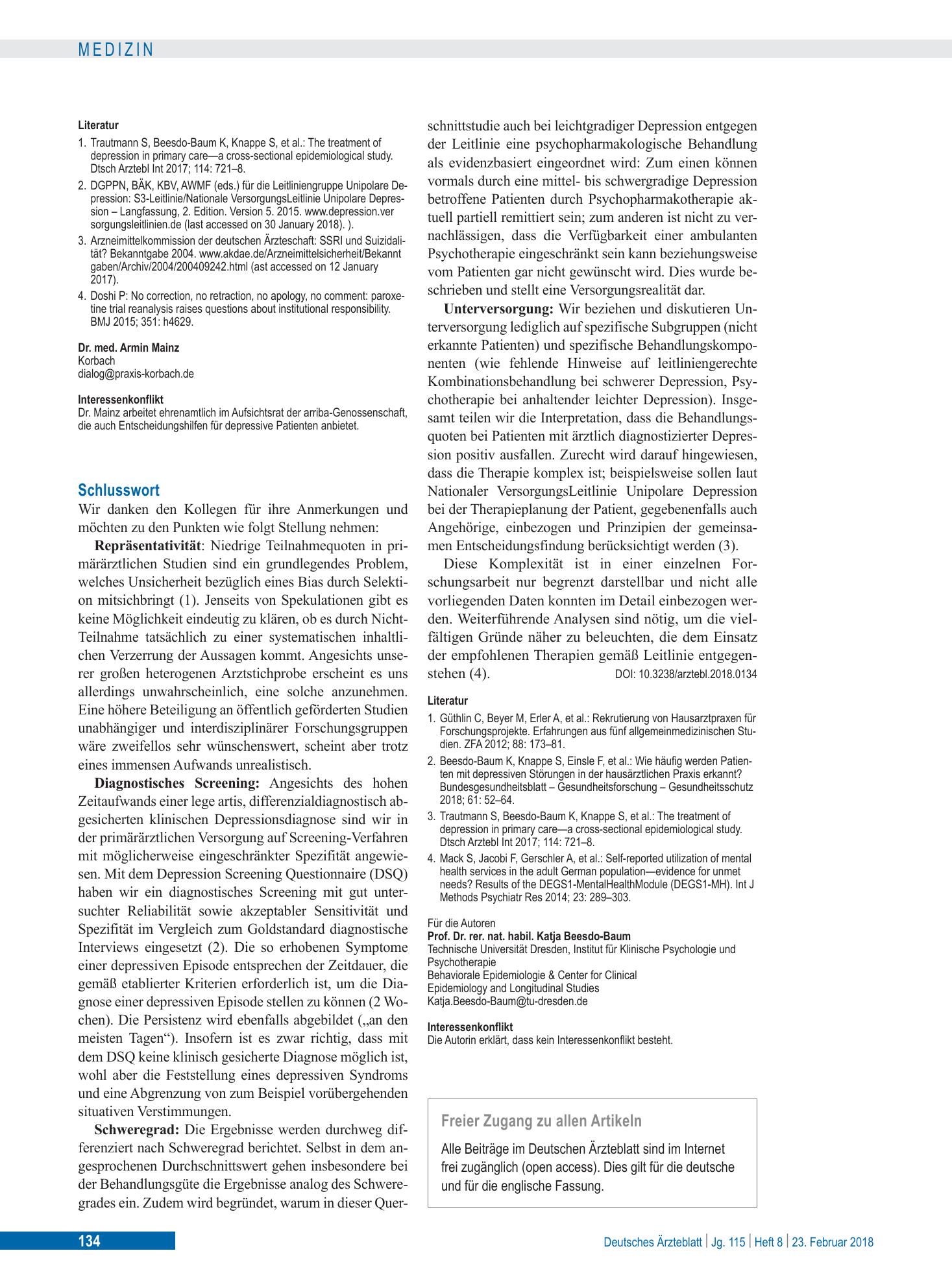 Vorschauseite 1: Schlusswort – Deutsches Ärzteblatt