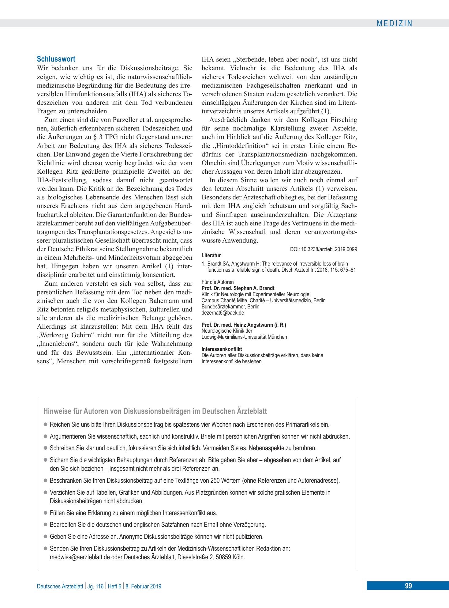 Vorschauseite 1: Schlusswort – Deutsches Ärzteblatt