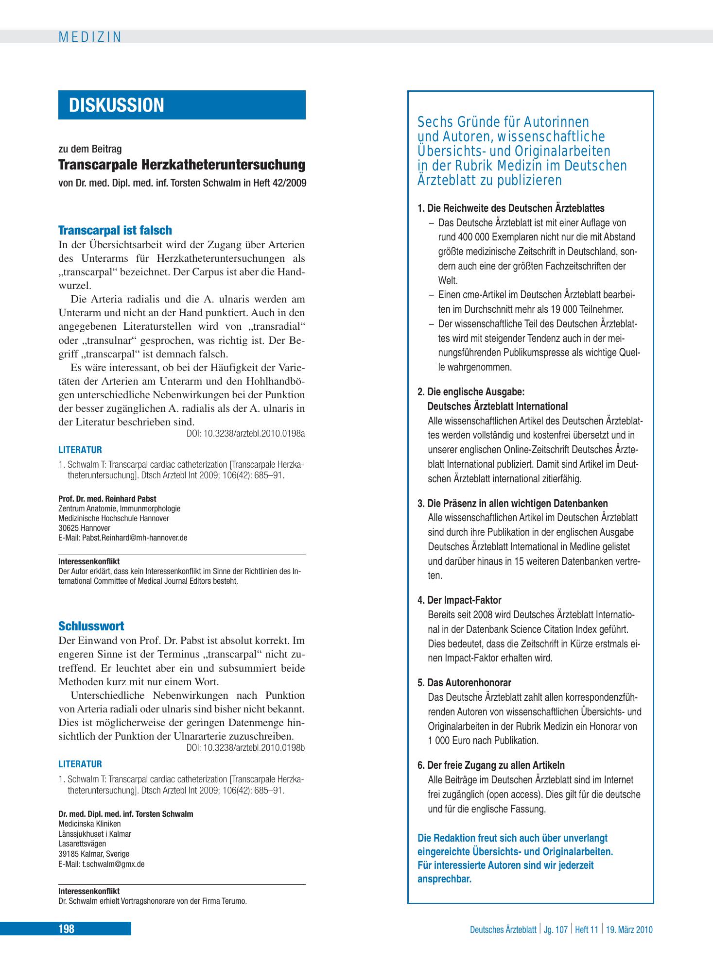 Vorschauseite 1: Schlusswort – Deutsches Ärzteblatt