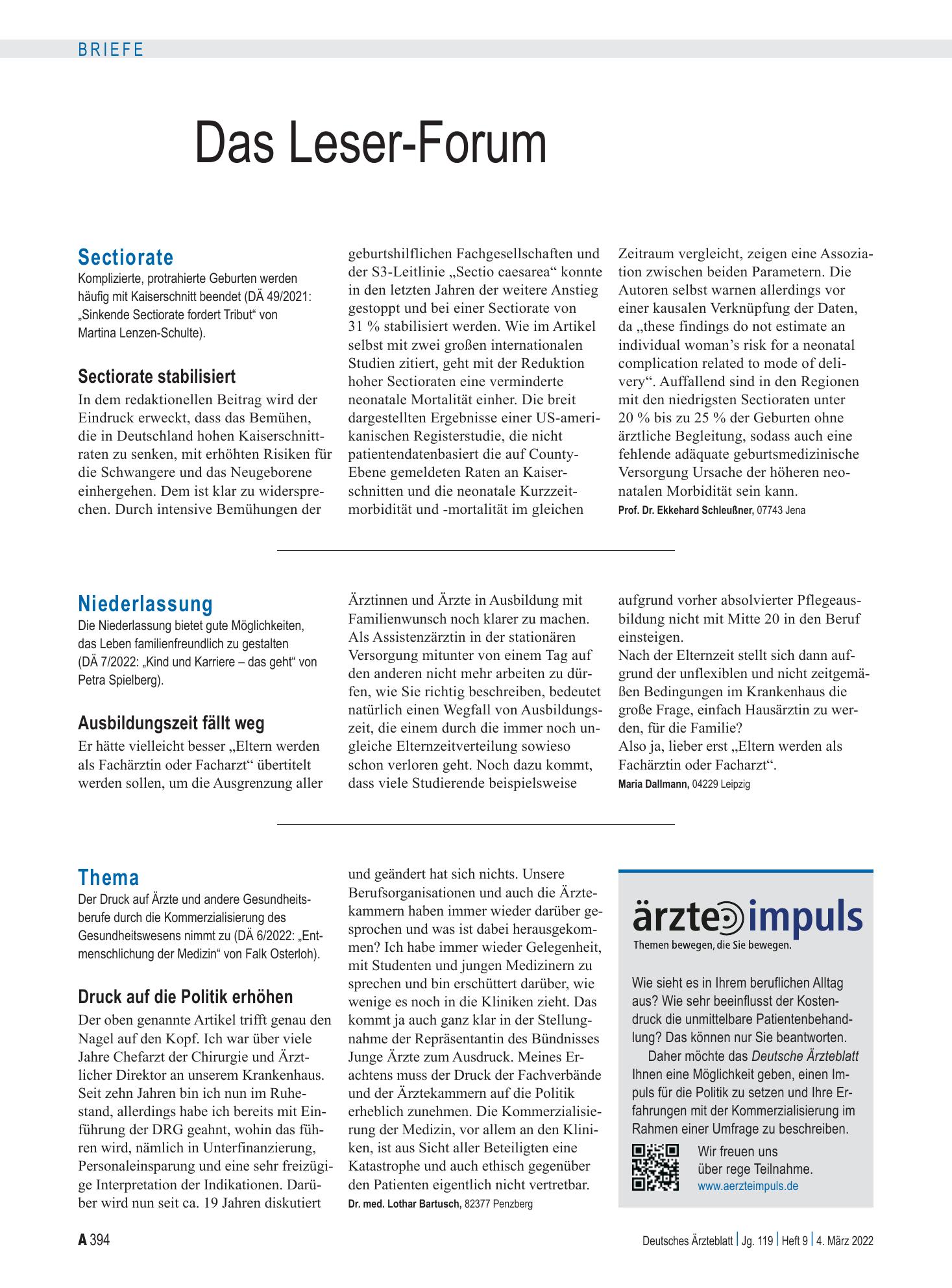 Vorschauseite 1: www.aerzteimpuls.de – Deutsches Ärzteblatt