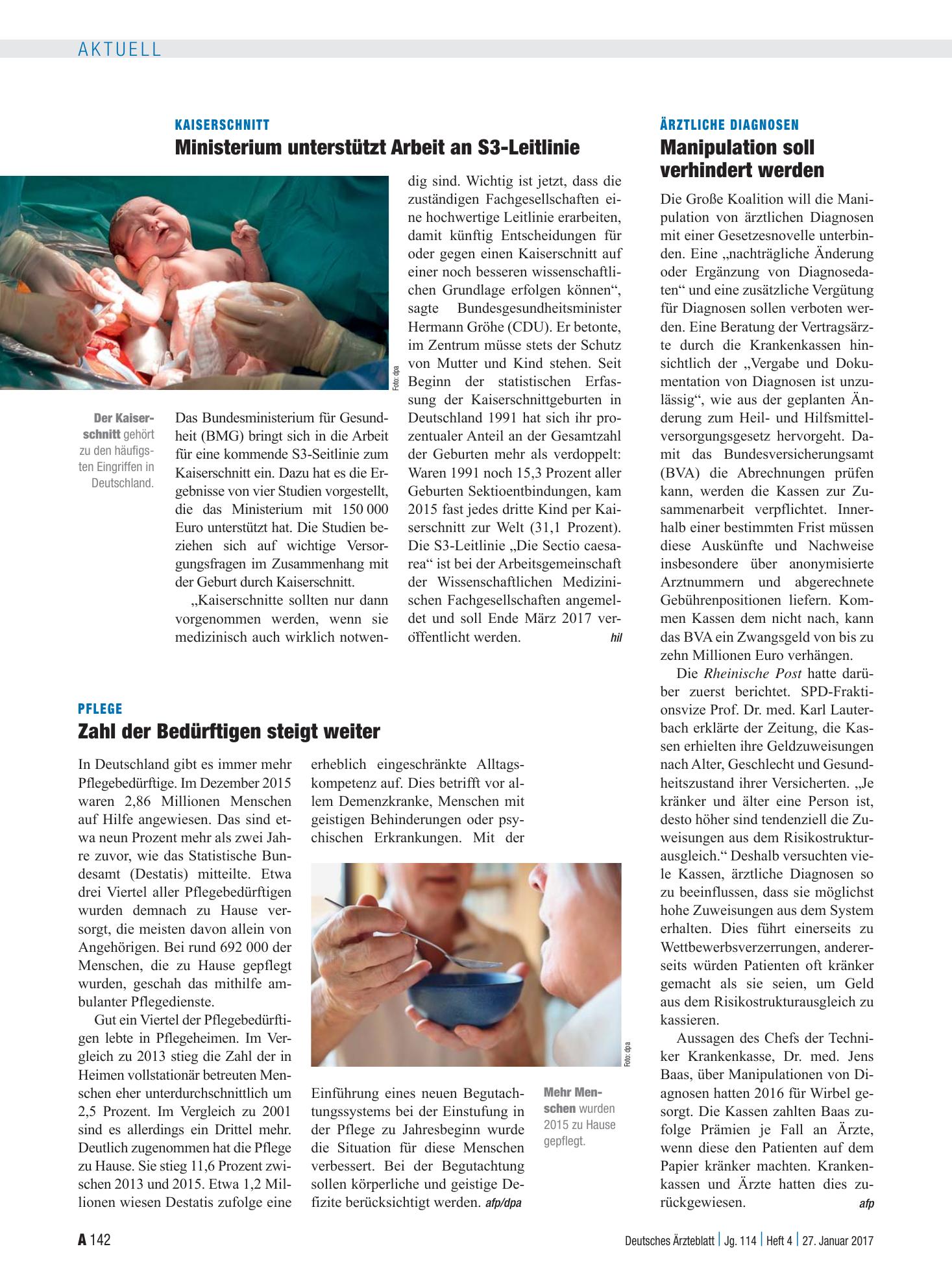 Vorschauseite 1: Ärztliche Diagnosen: Manipulation soll verhindert werden – Deutsches Ärzteblatt