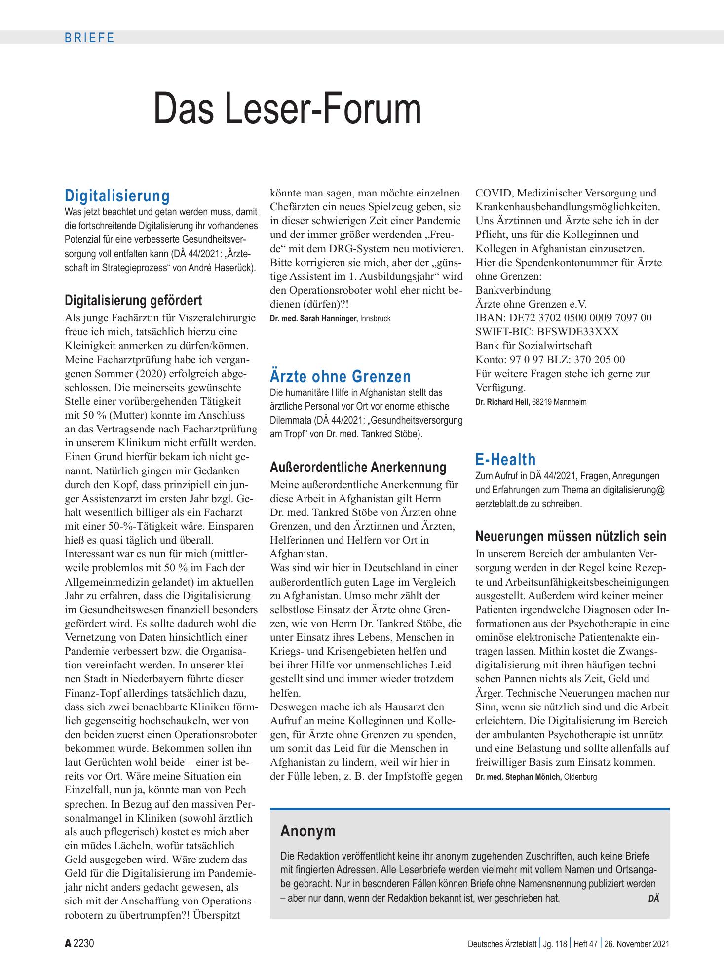 Vorschauseite 1: Digitalisierung: Digitalisierung gefördert – Deutsches Ärzteblatt
