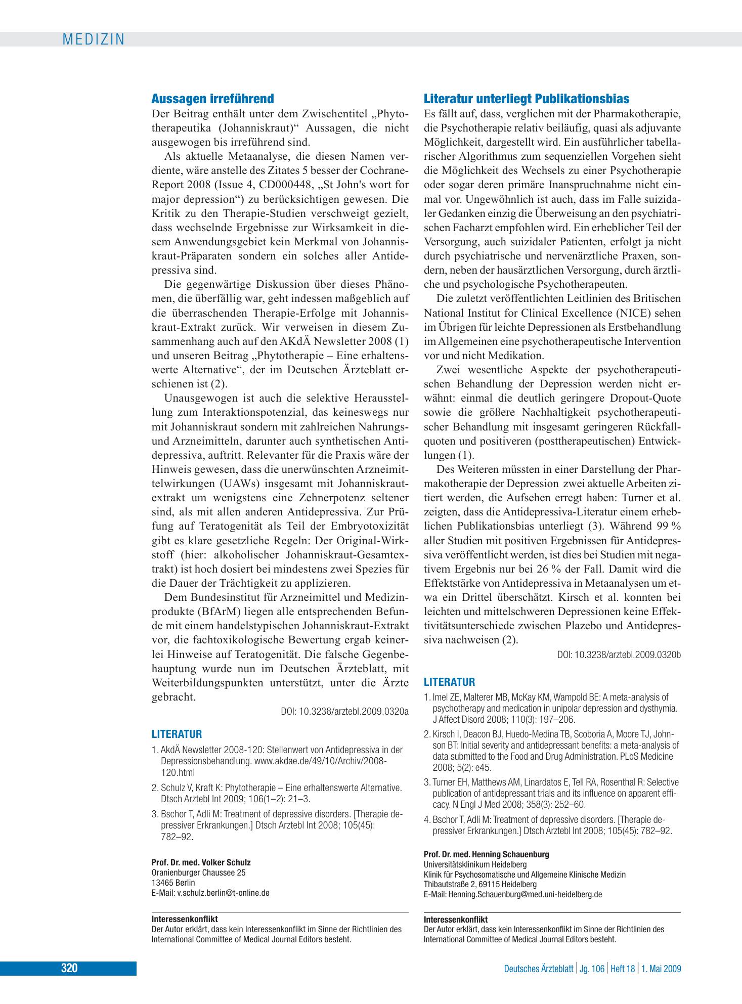Vorschauseite 1: Therapie depressiver Erkrankungen: Stabile Therapieeffekte bei psychodynamischer Therapie – Deutsches Ärzteblatt