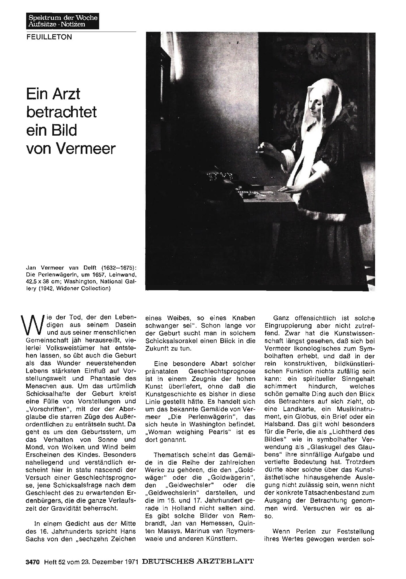 Vorschauseite 1: Ein Arzt betrachtet ein Bild von Vermeer