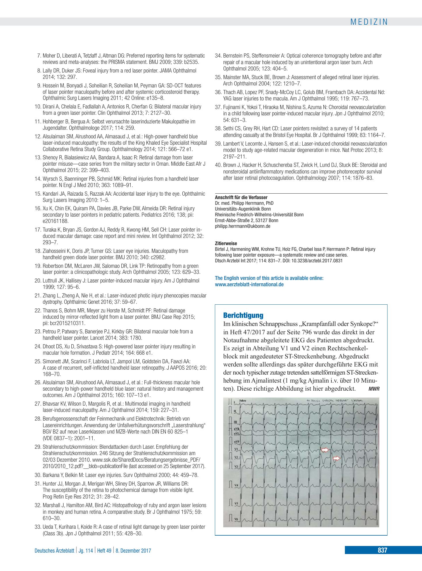 Vorschauseite 1: Berichtigung – Deutsches Ärzteblatt
