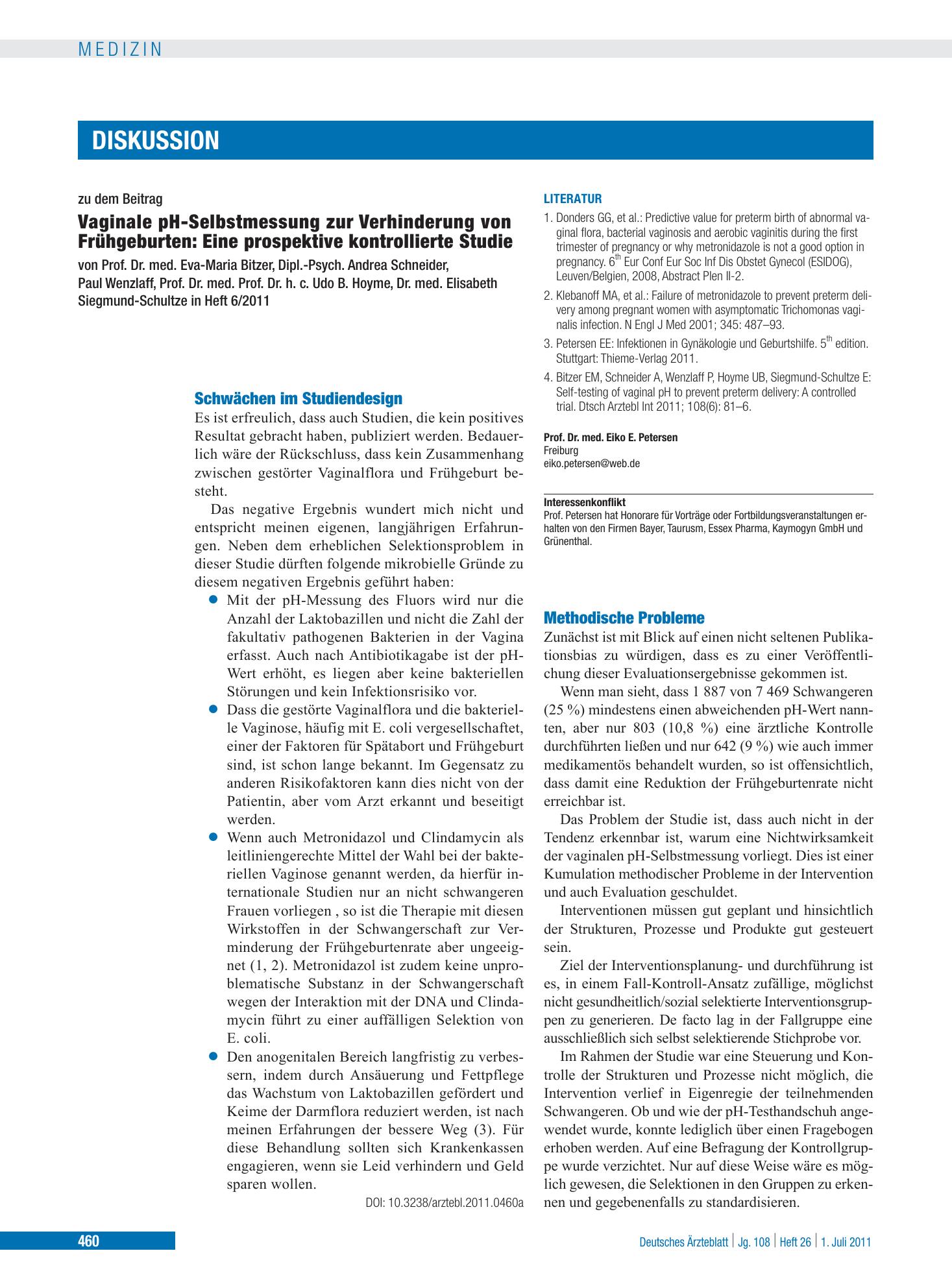 Vorschauseite 1: Schwächen im Studiendesign – Deutsches Ärzteblatt