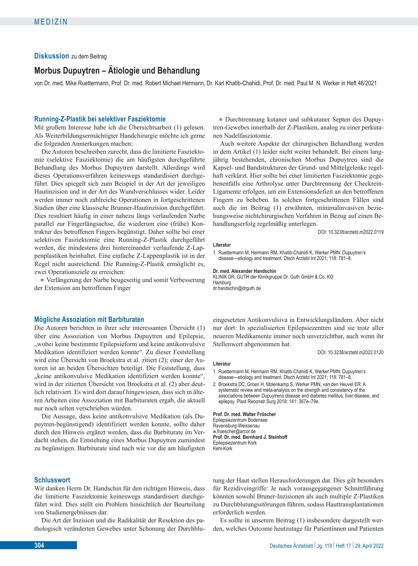 Vorschauseite 1: Schlusswort – Deutsches Ärzteblatt