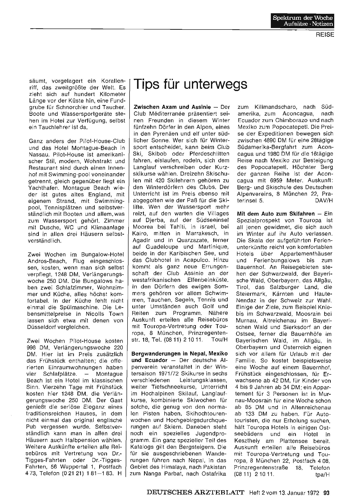 Vorschauseite 1: Tips für unterwegs