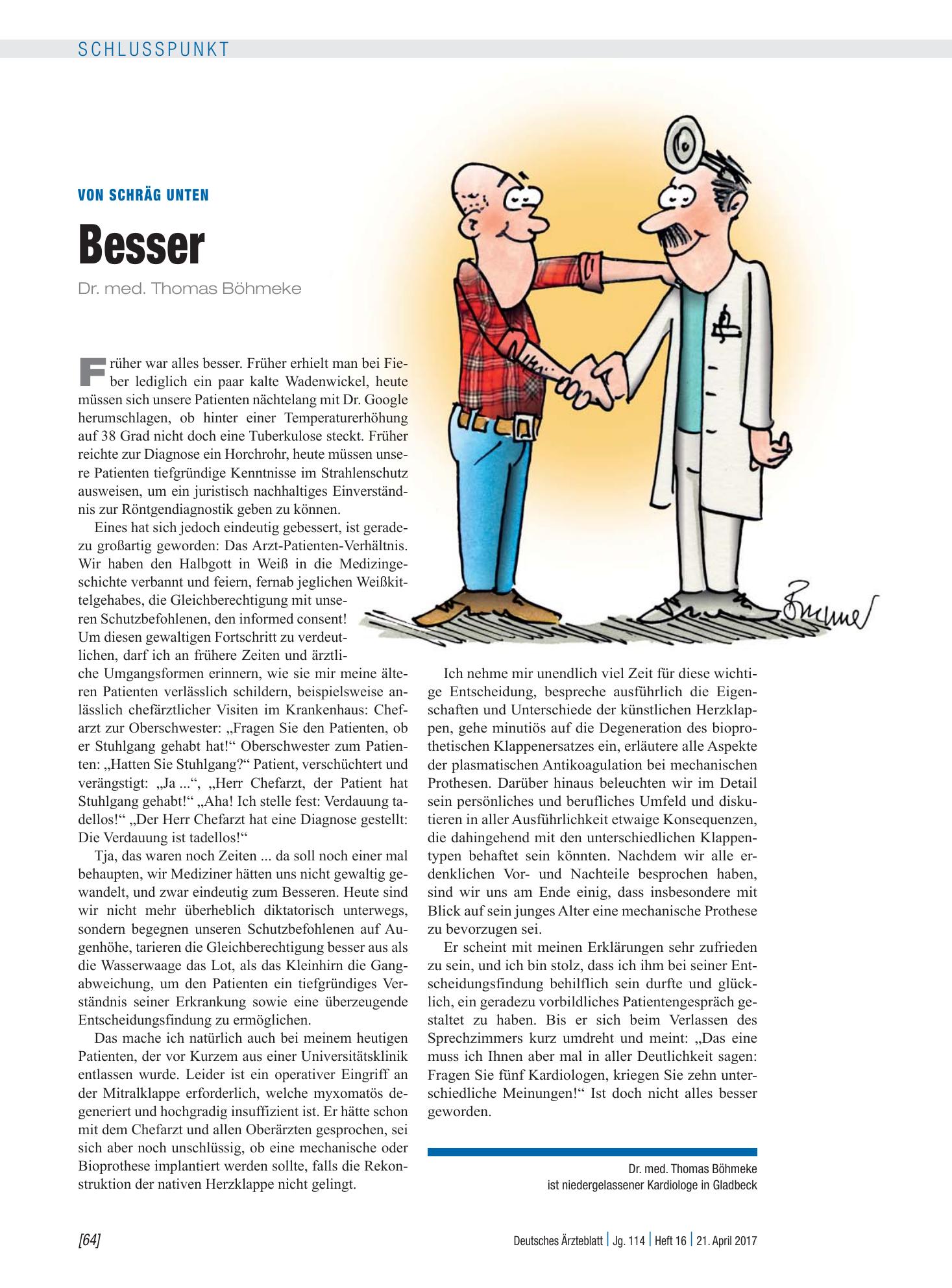 Vorschauseite 1: Von schräg unten: Besser – Deutsches Ärzteblatt