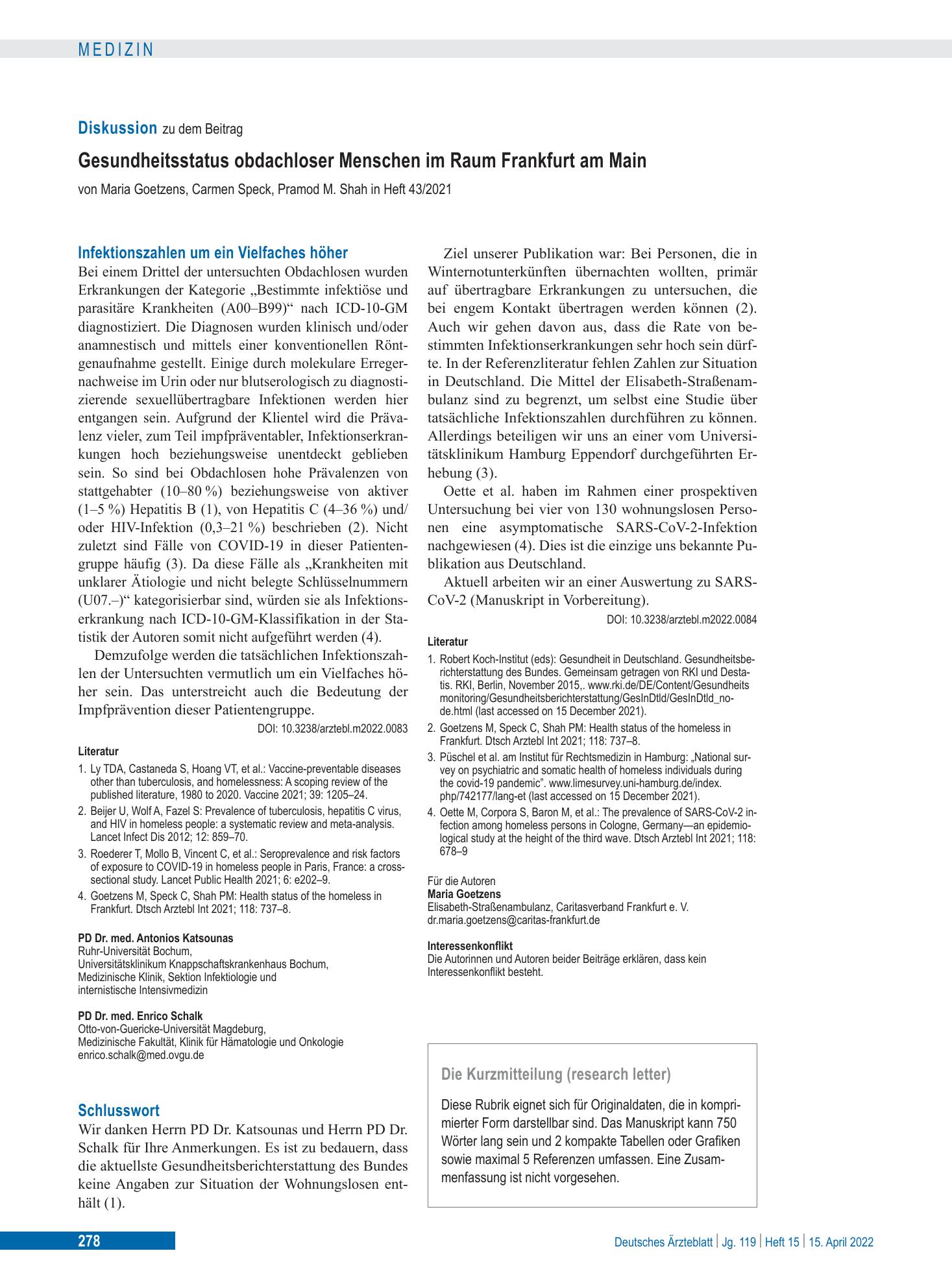 Vorschauseite 1: Schlusswort – Deutsches Ärzteblatt
