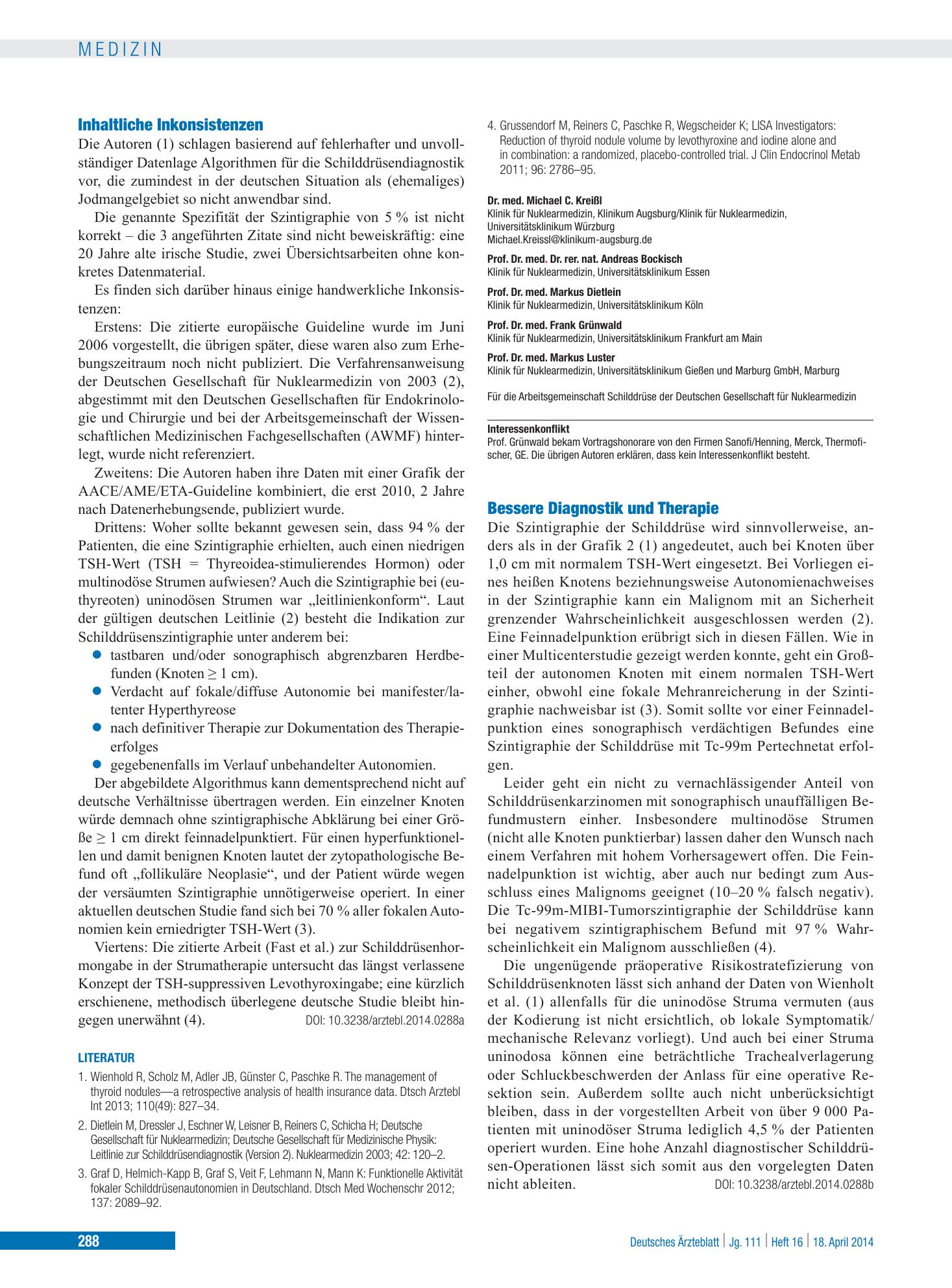 Vorschauseite 1: Inhaltliche Inkonsistenzen – Deutsches Ärzteblatt