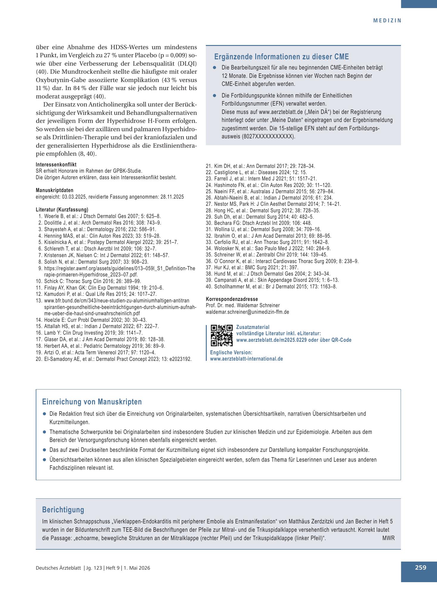 Vorschauseite 1: Berichtigung – Deutsches Ärzteblatt