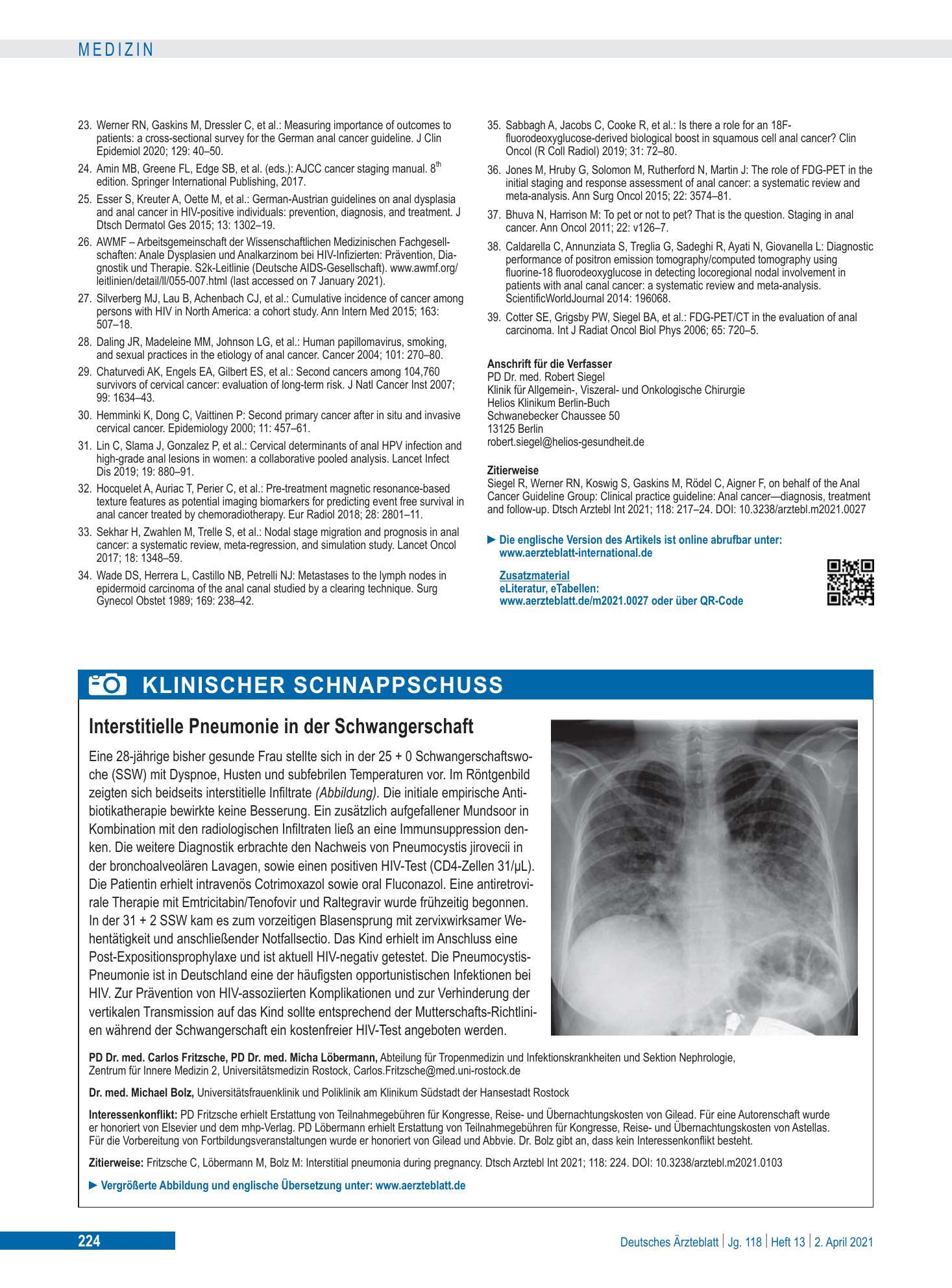 Vorschauseite 1: Interstitielle Pneumonie in der Schwangerschaft – Deutsches Ärzteblatt