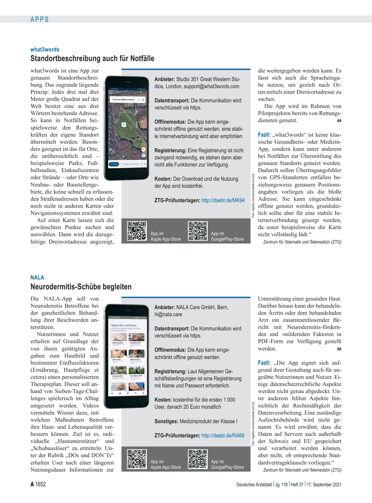 Vorschauseite 1: NALA: Neurodermitis-Schübe begleiten – Deutsches Ärzteblatt