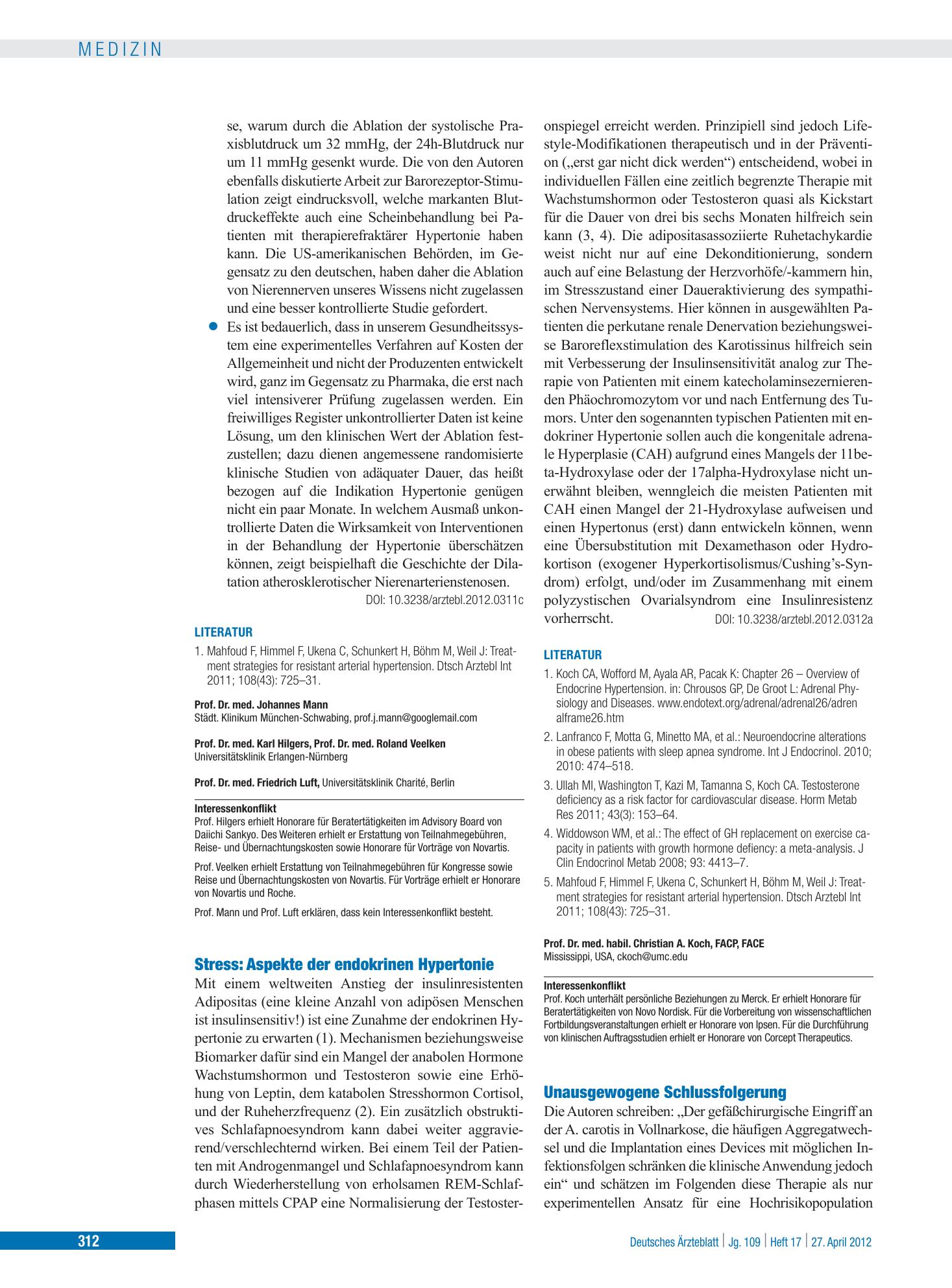 Vorschauseite 1: Unausgewogene Schlussfolgerung – Deutsches Ärzteblatt