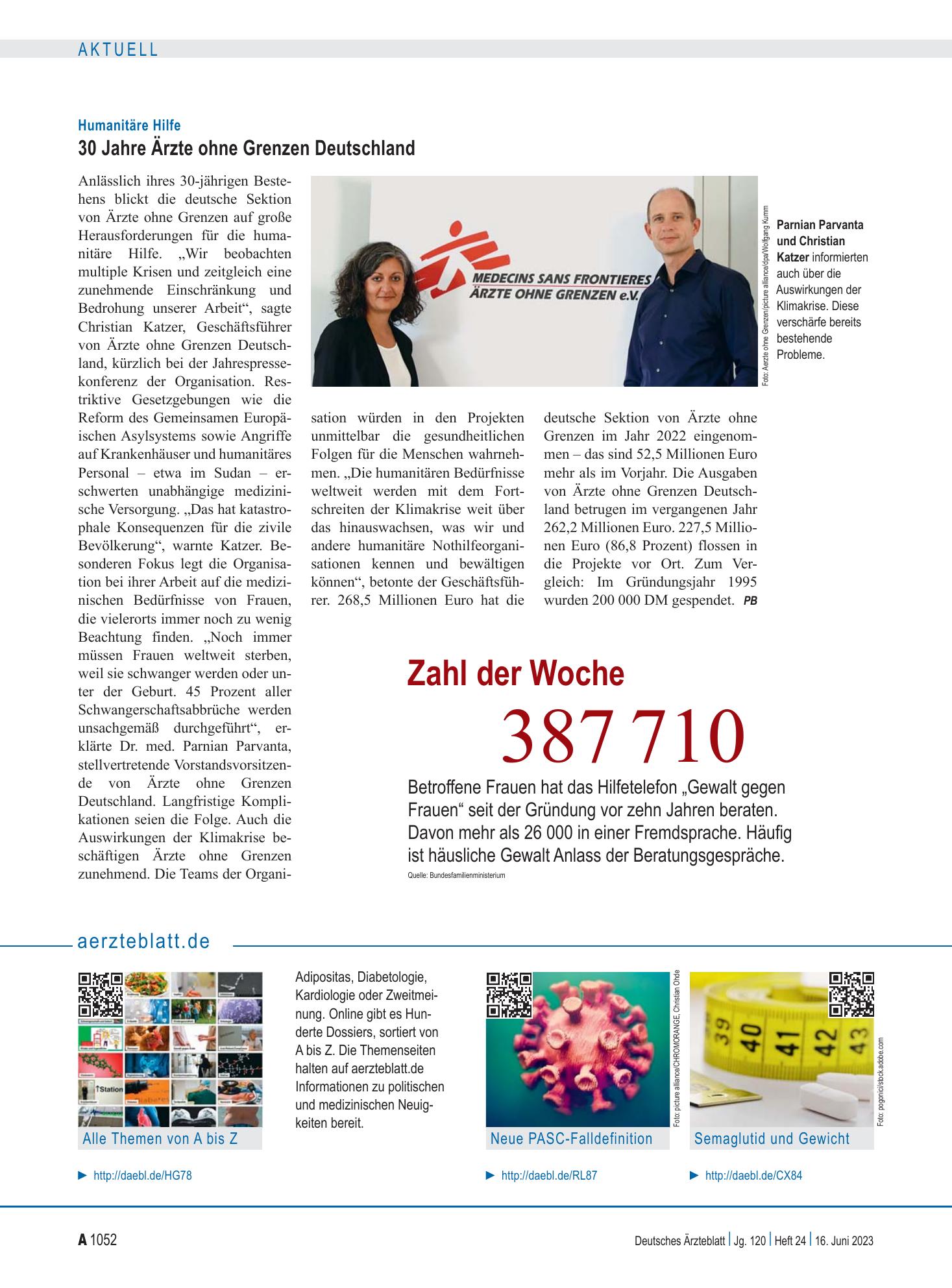 Vorschauseite 1: aerzteblatt.de – Deutsches Ärzteblatt