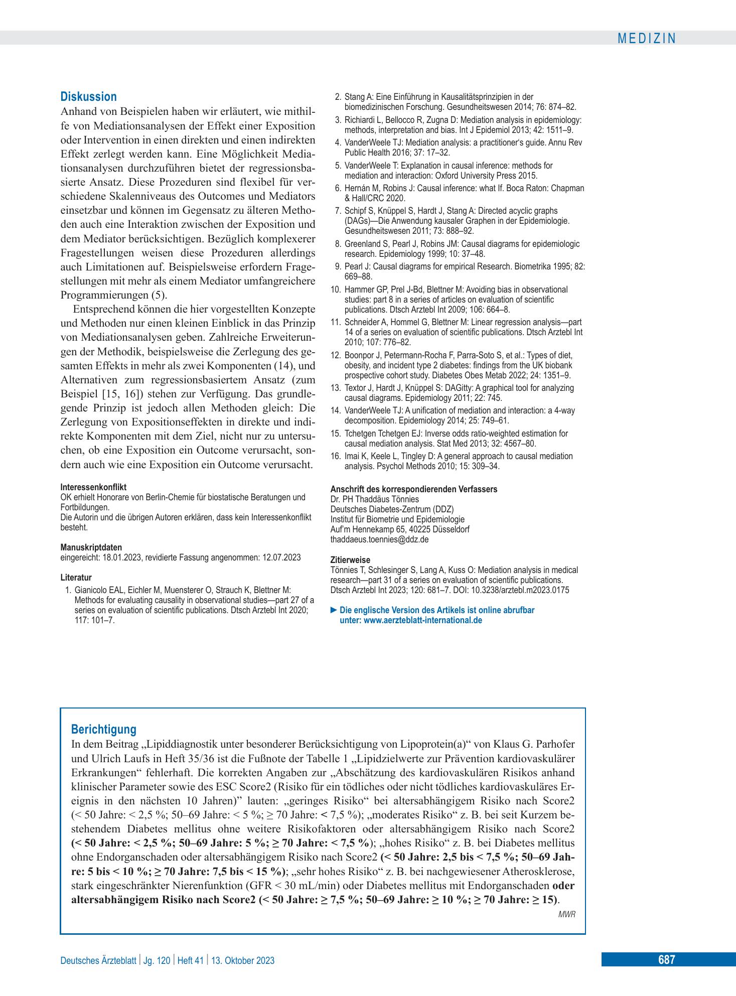 Vorschauseite 1: Berichtigung – Deutsches Ärzteblatt