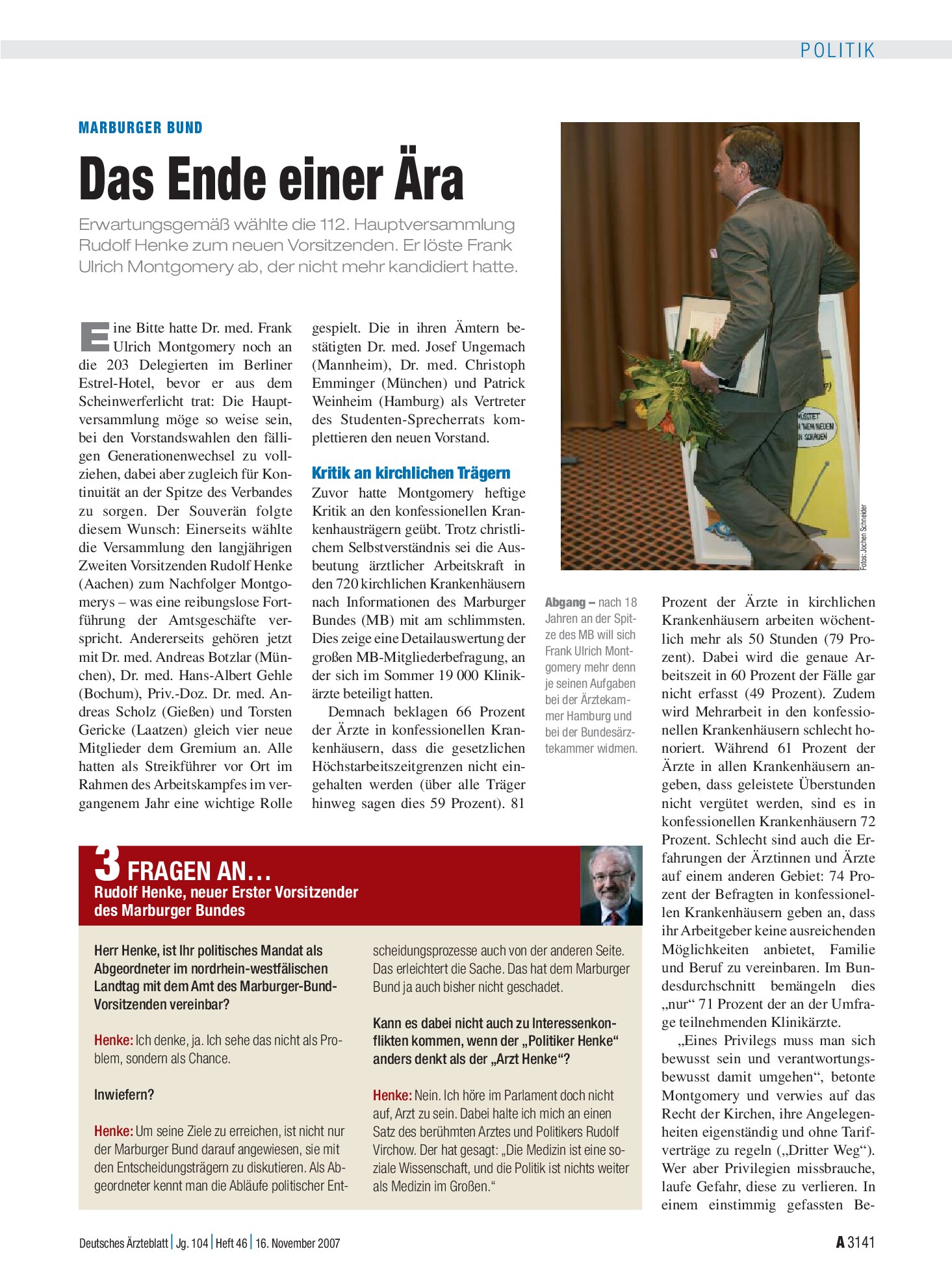 Vorschauseite 1: Marburger Bund: Das Ende einer Ära – Deutsches Ärzteblatt
