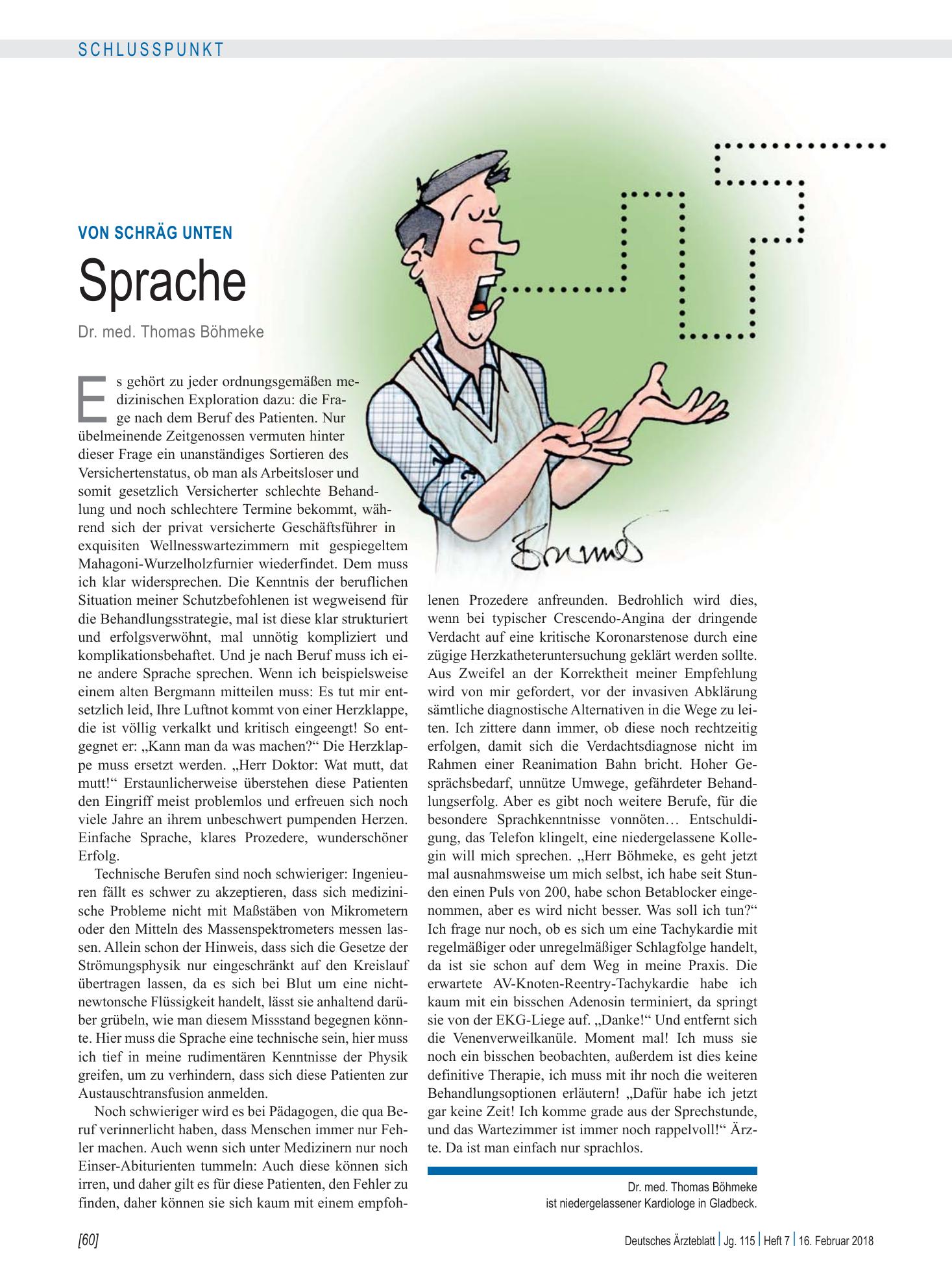 Vorschauseite 1: Von schräg unten: Sprache – Deutsches Ärzteblatt