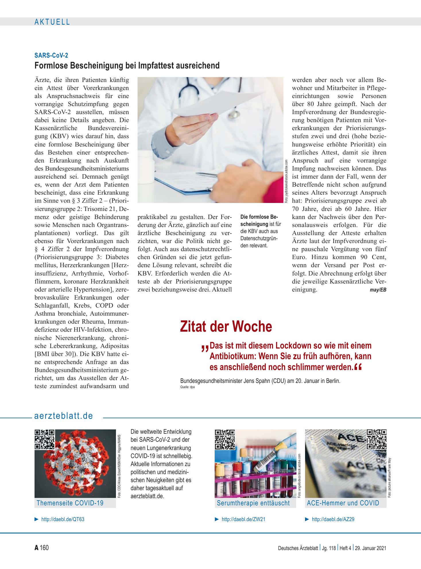Vorschauseite 1: aerzteblatt.de – Deutsches Ärzteblatt