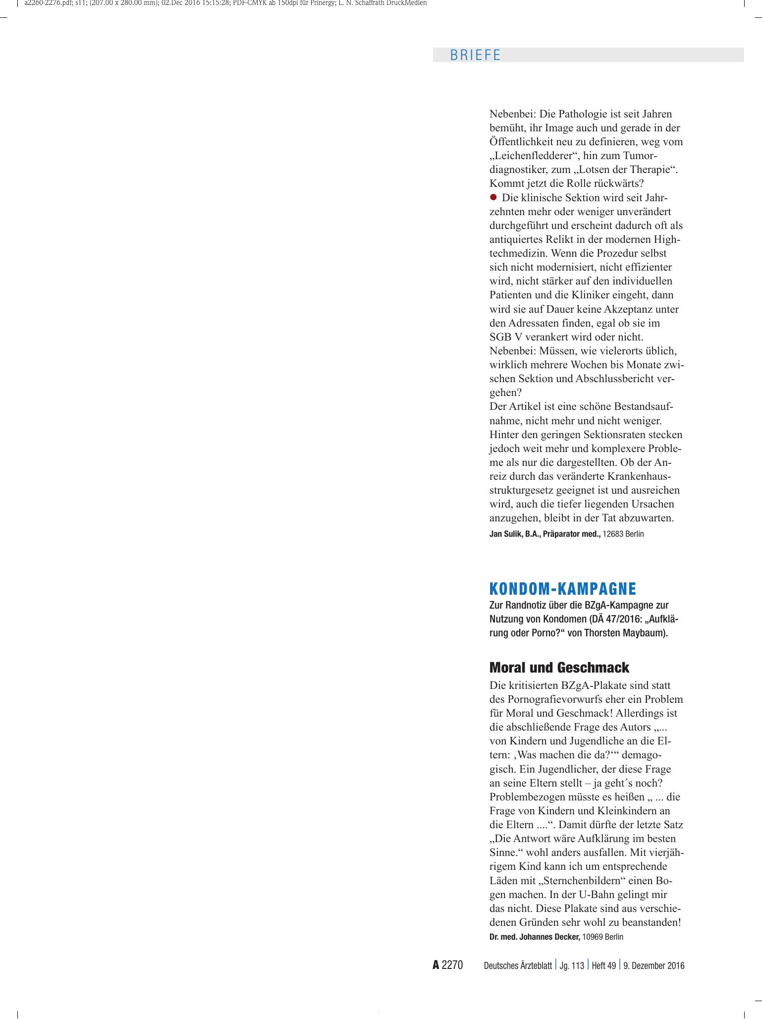 Vorschauseite 1: Kondom-Kampagne: Moral und Geschmack – Deutsches Ärzteblatt