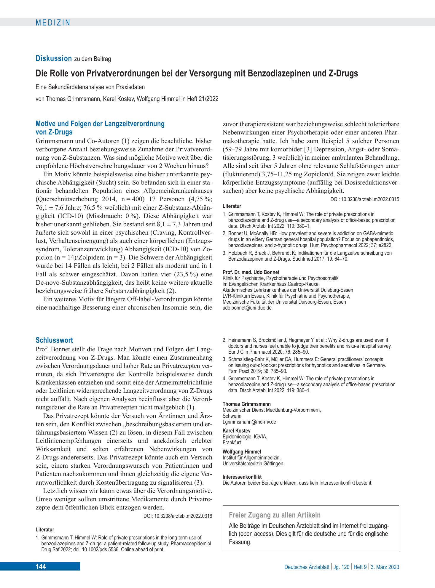 Vorschauseite 1: Schlusswort – Deutsches Ärzteblatt