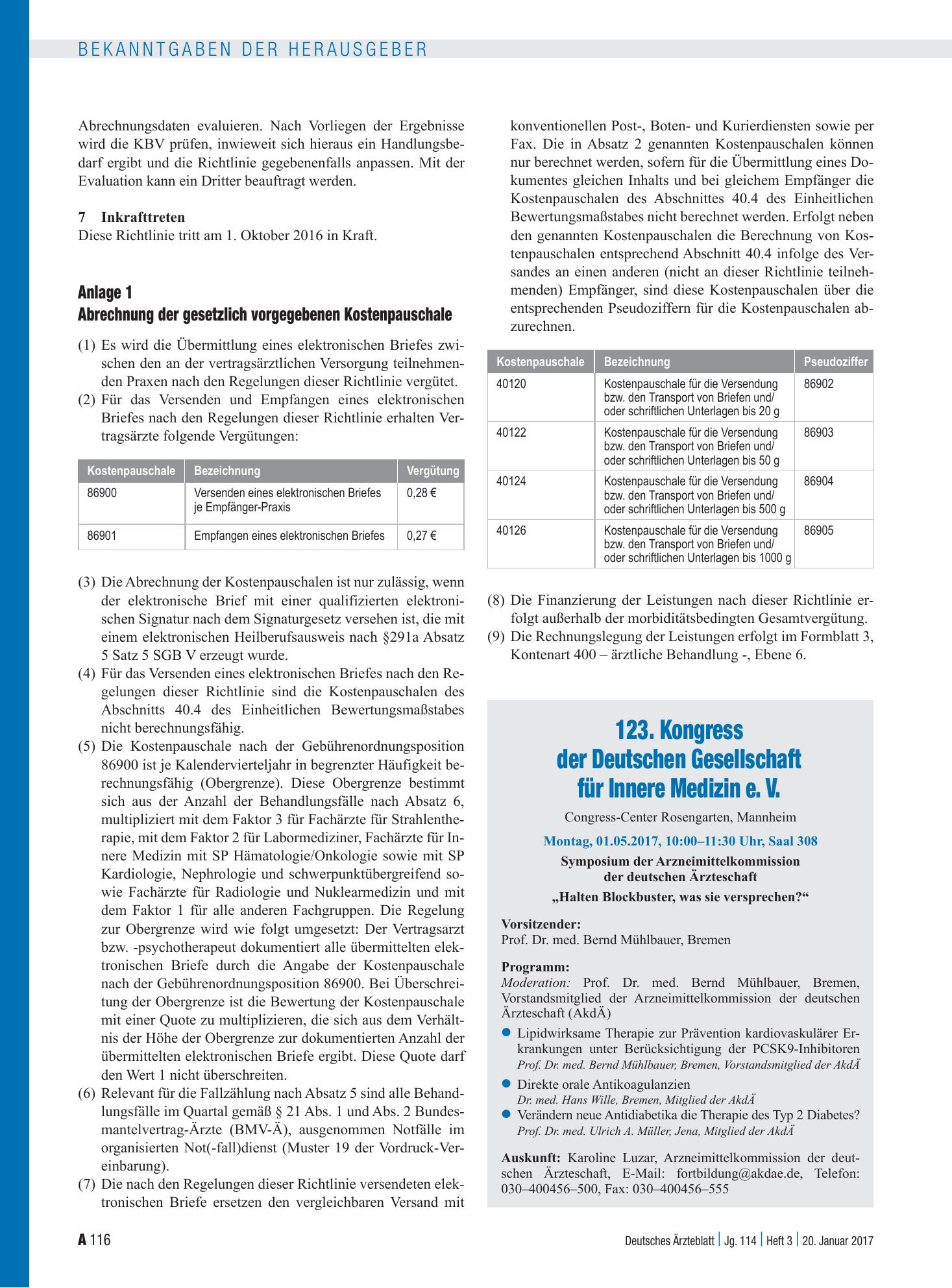 Vorschauseite 1: 123. Kongress der Deutschen Gesellschaft für Innere Medizin e. V. – Deutsches Ärzteblatt
