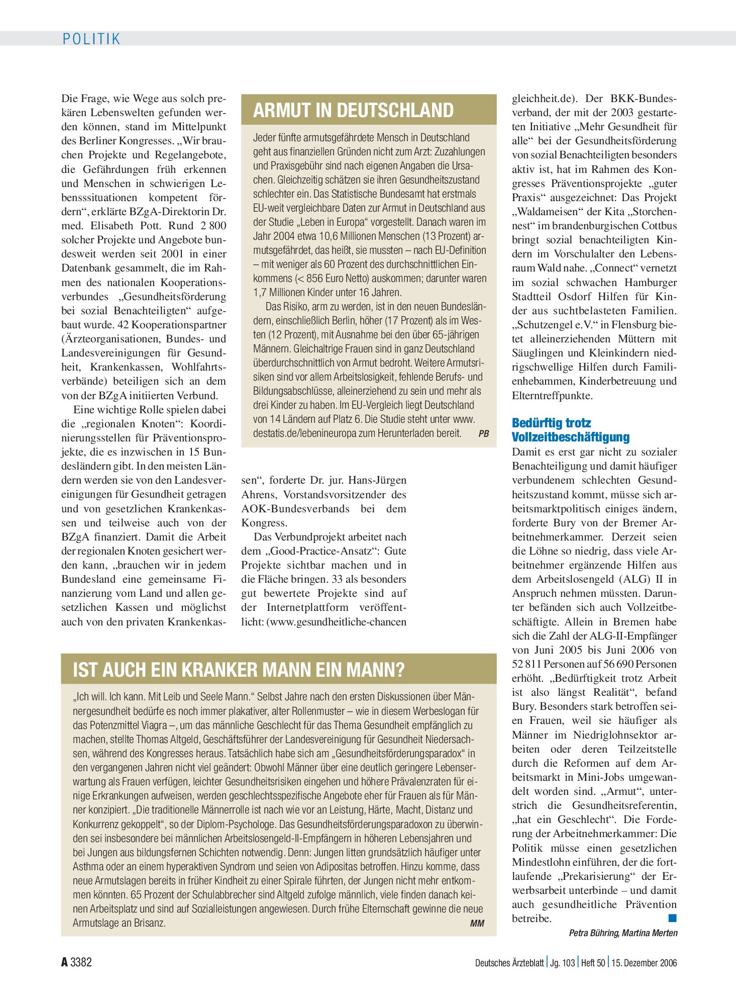Vorschauseite 1: Armut in Deutschland – Deutsches Ärzteblatt